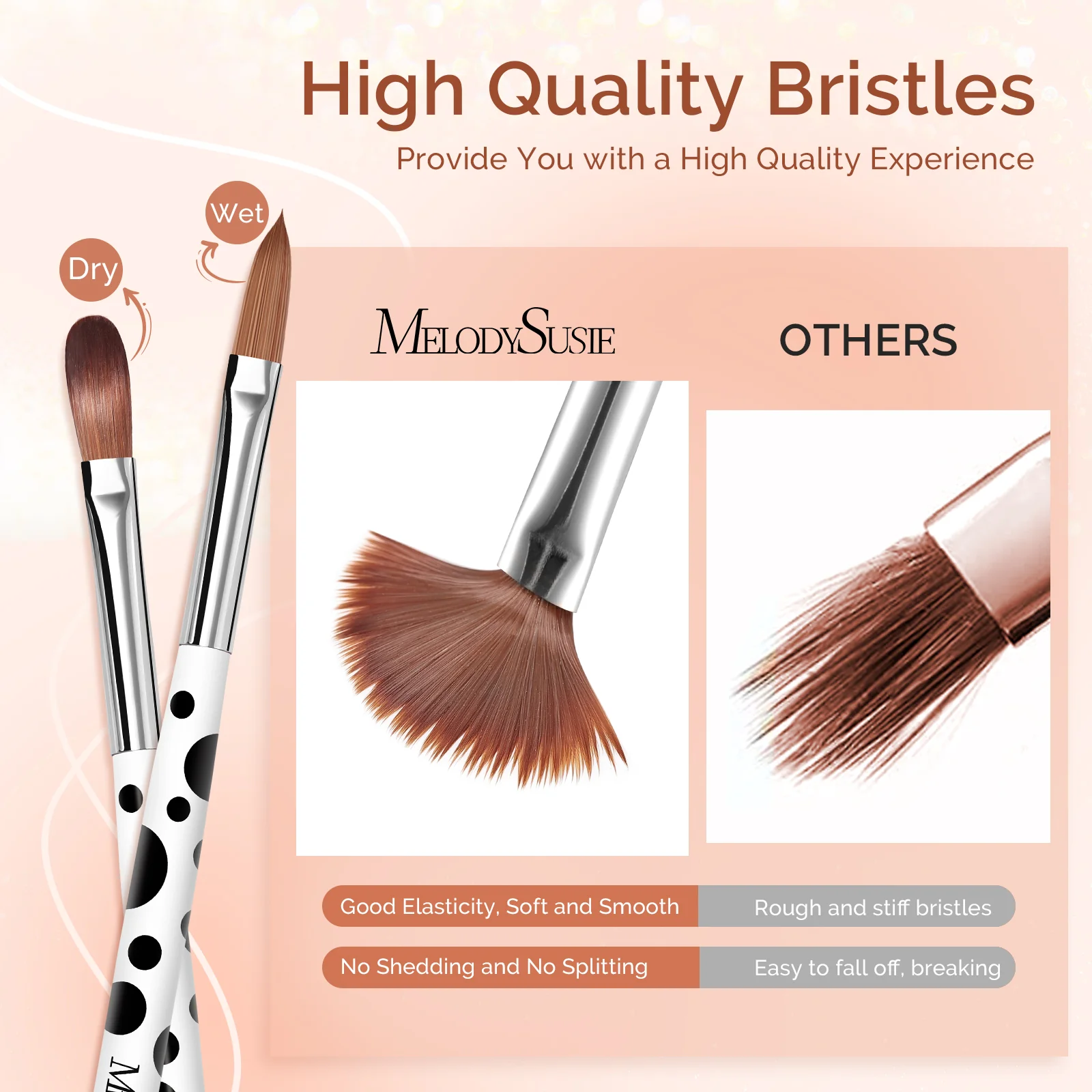 Acrylic Nail Brush Set 3Pcs - White - Image 4