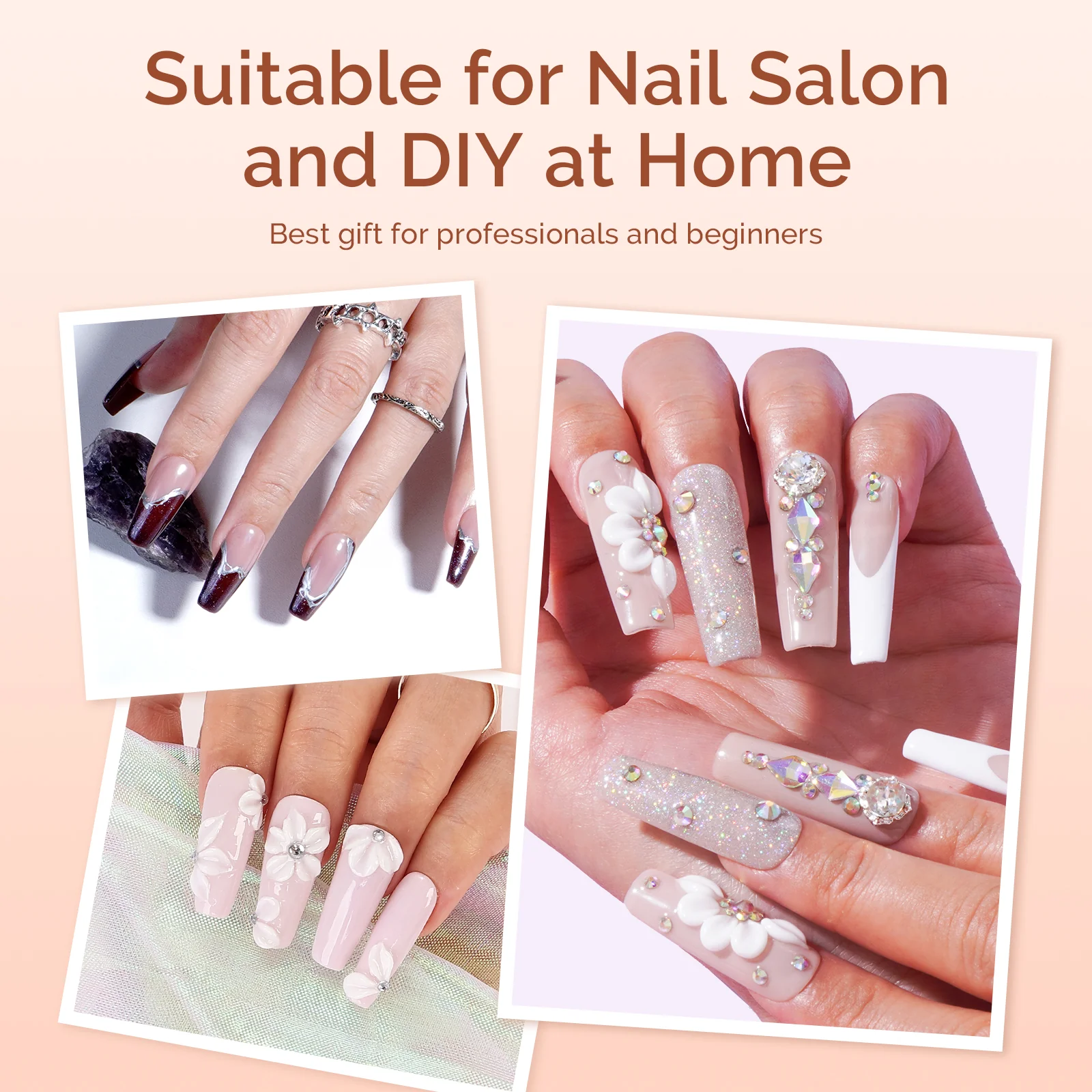 Acrylic Nail Brush Set 3Pcs - White - Image 6