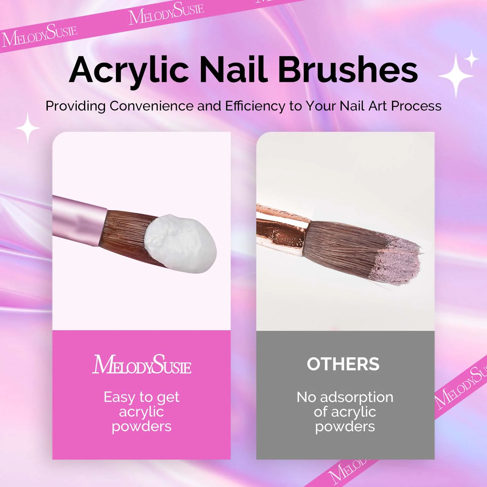 Acrylic Nail Brush Set (4Pcs) - Rose Gold - Image 3