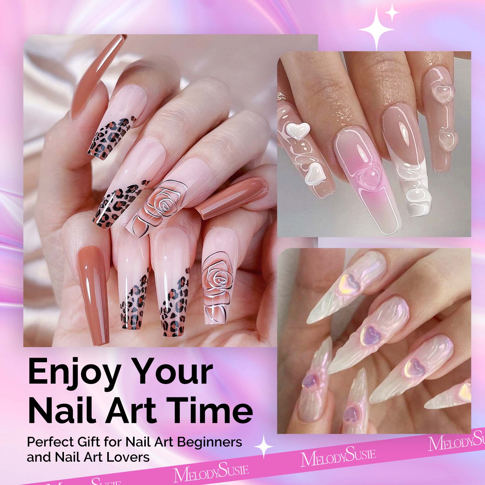 Acrylic Nail Brush Set (4Pcs) - Rose Gold - Image 6