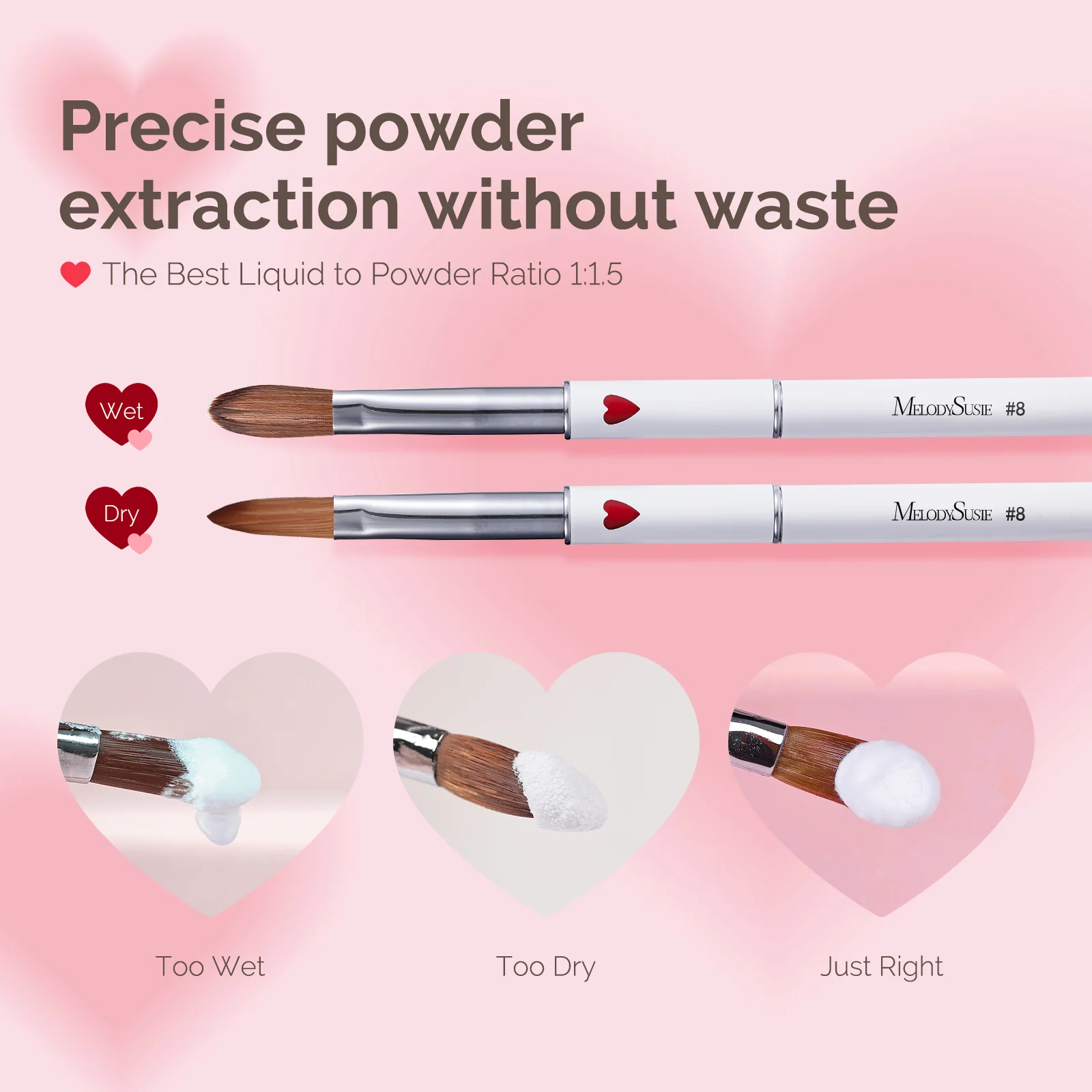 Acrylic Nail Brush Set (4Pcs) - White - Image 5