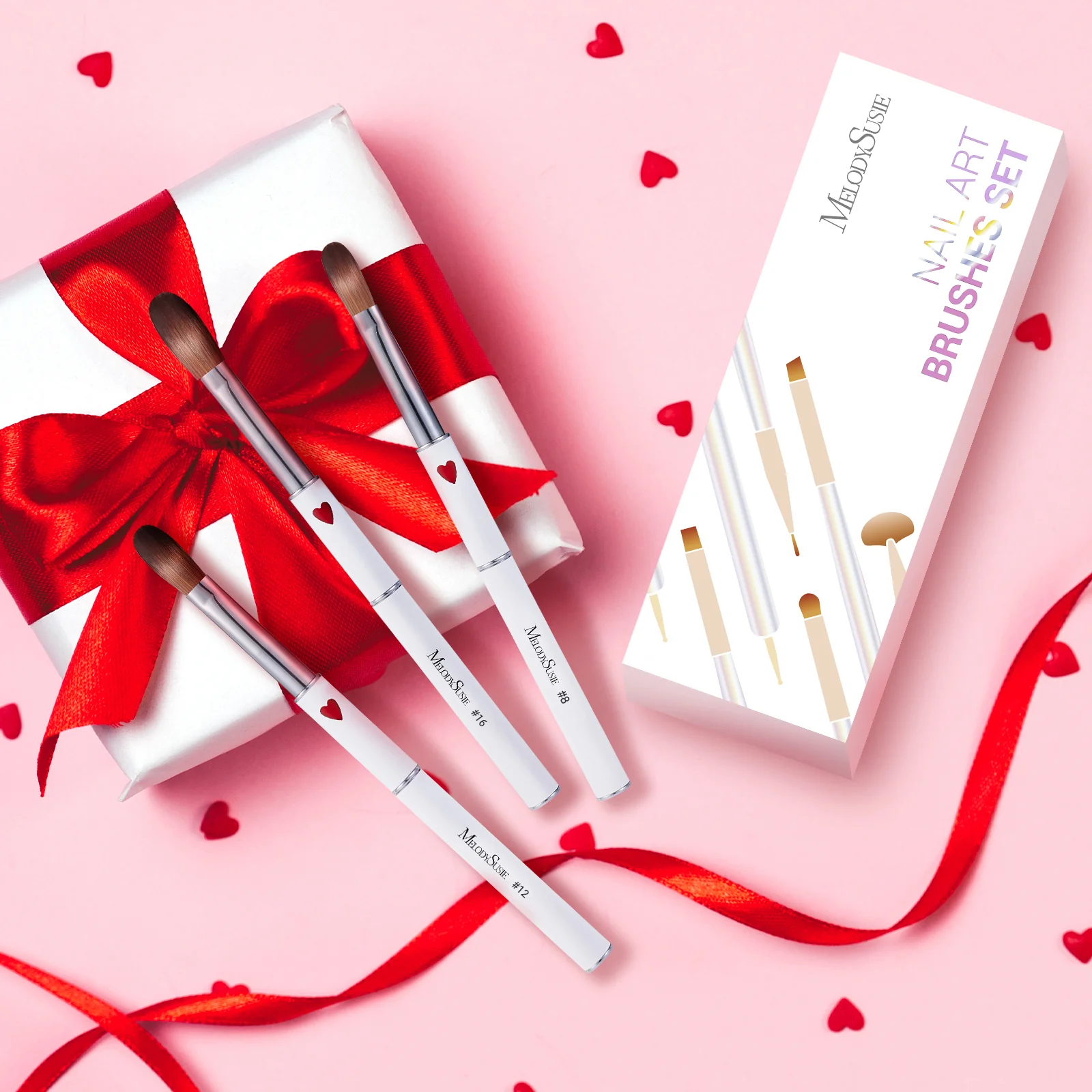Acrylic Nail Brush Set (4Pcs) - White - Image 7