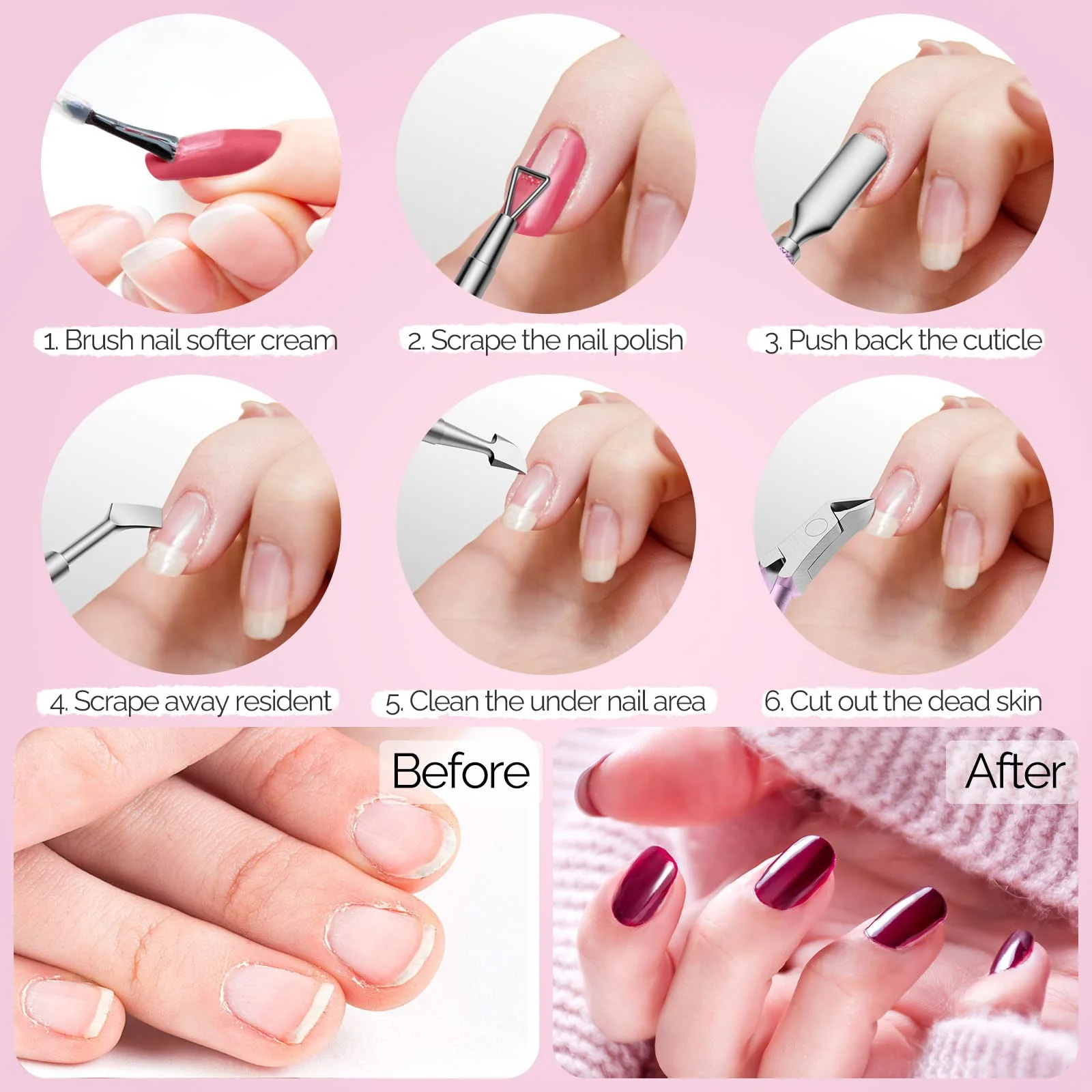 Acrylic Nail Clipper 4 in 1 Kit Pink - Image 8
