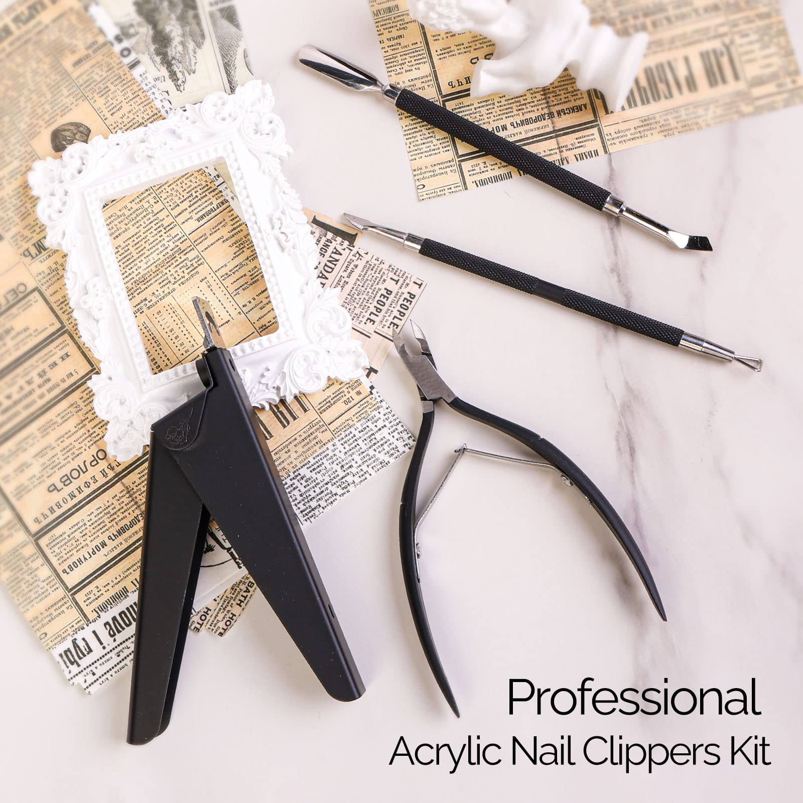 Acrylic Nail Clippers 4 in 1 Kit-Black - Image 2