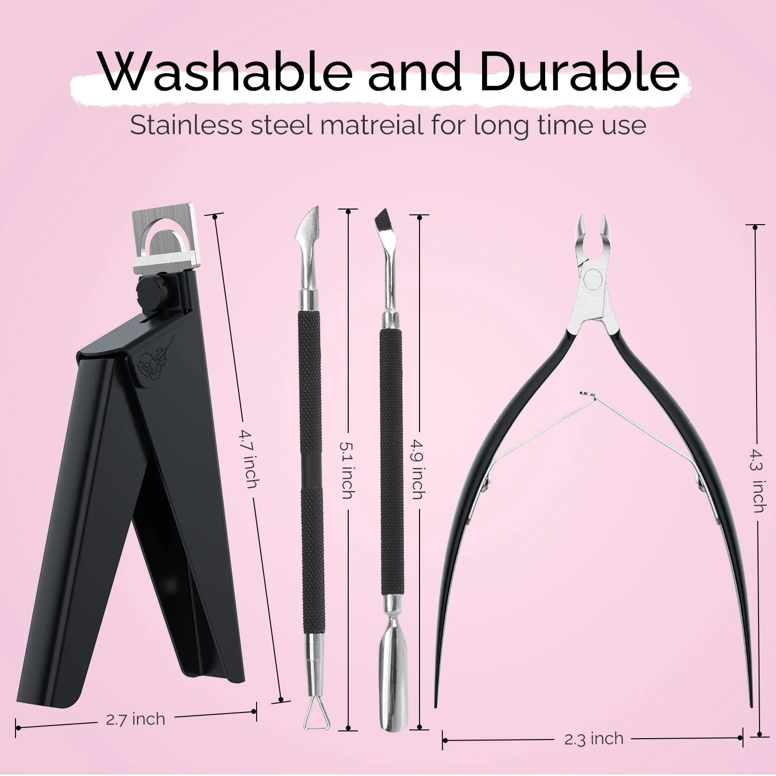 Acrylic Nail Clippers 4 in 1 Kit-Black - Image 3