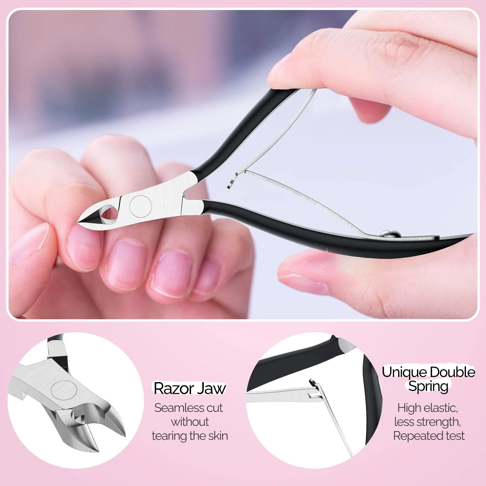 Acrylic Nail Clippers 4 in 1 Kit-Black - Image 6