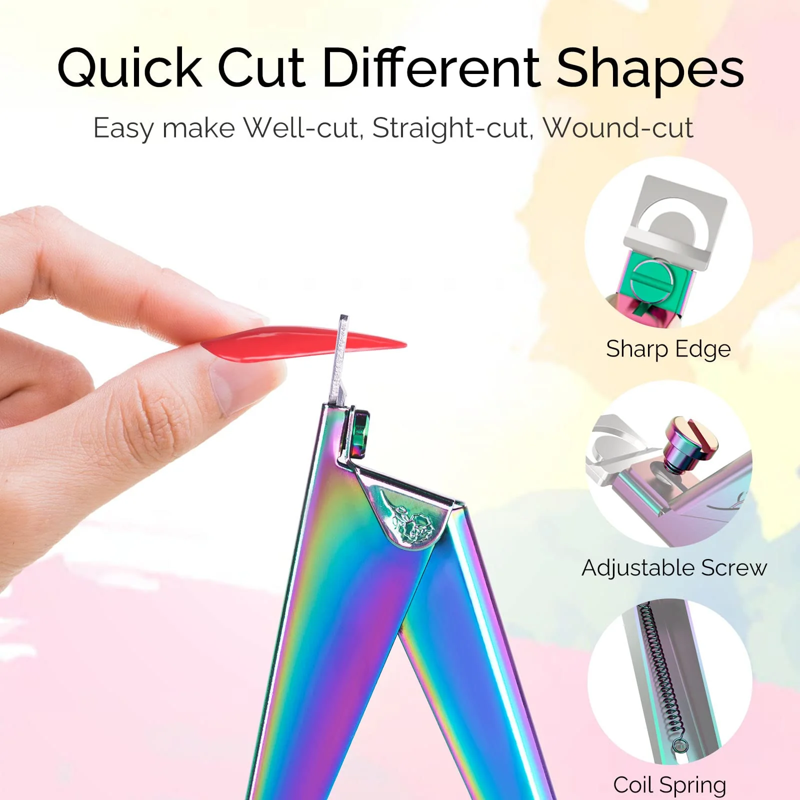 Acrylic Nail Clippers 4 in 1 Kit-Rainbow - Image 4