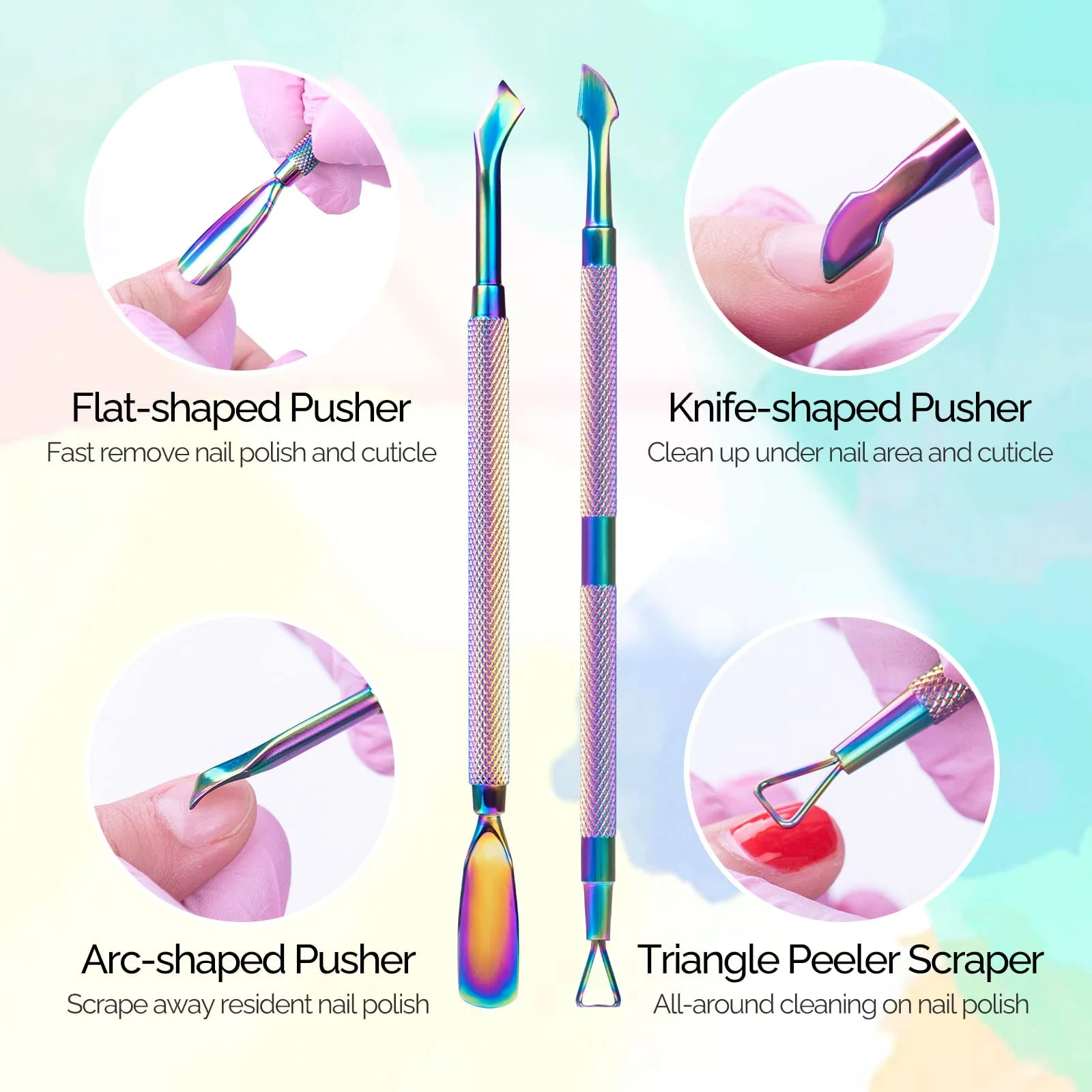 Acrylic Nail Clippers 4 in 1 Kit-Rainbow - Image 7