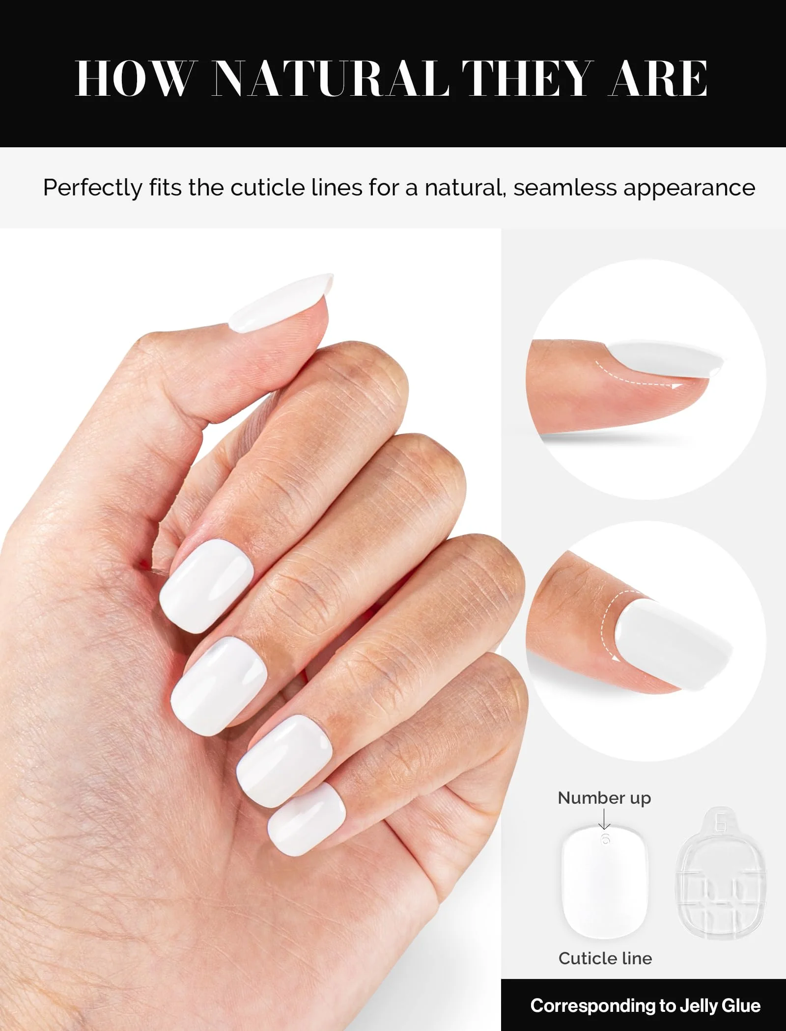 Acrylic Press On Nails - Short Square Pure White (US ONLY) - Image 3