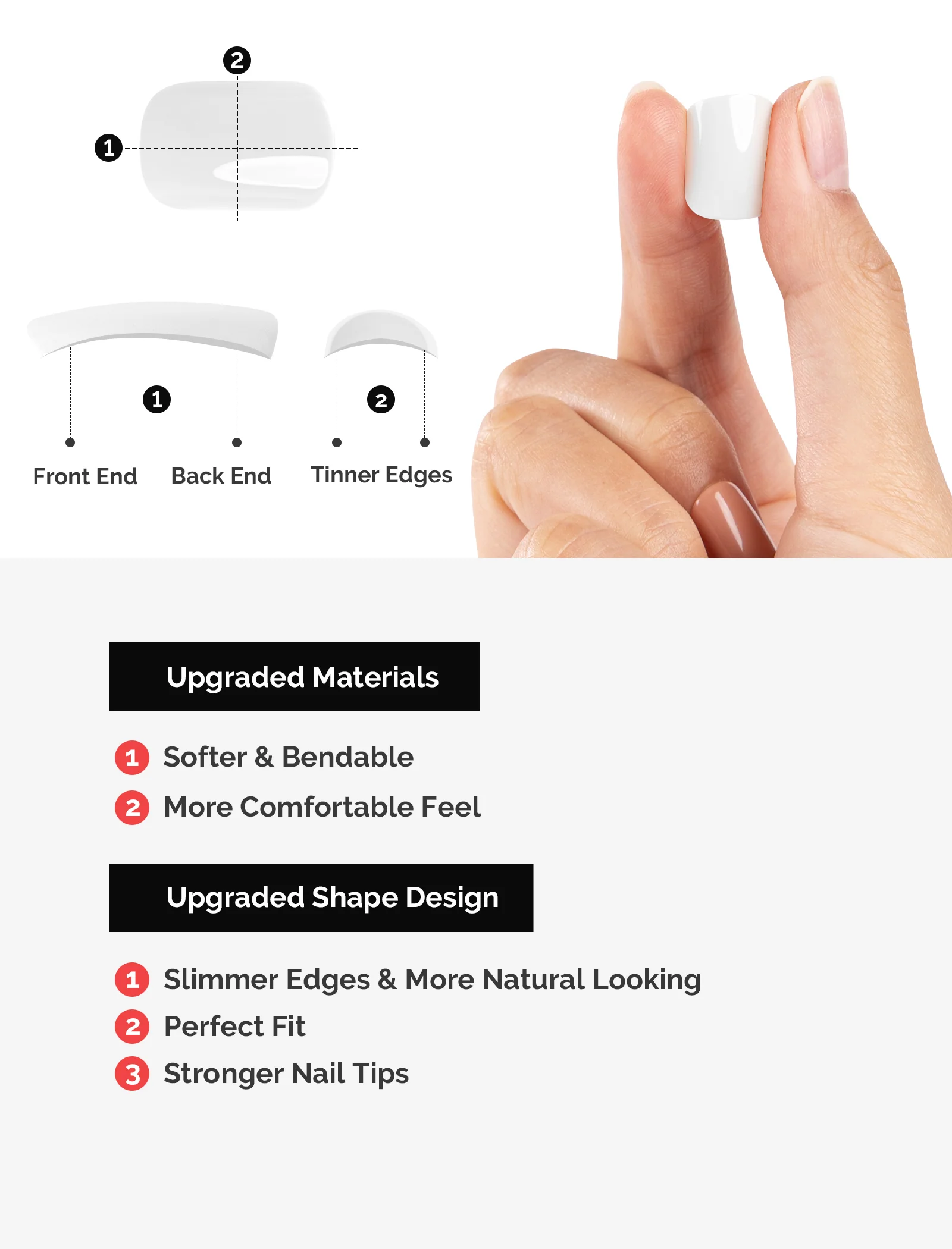 Acrylic Press On Nails - Short Square Pure White (US ONLY) - Image 6