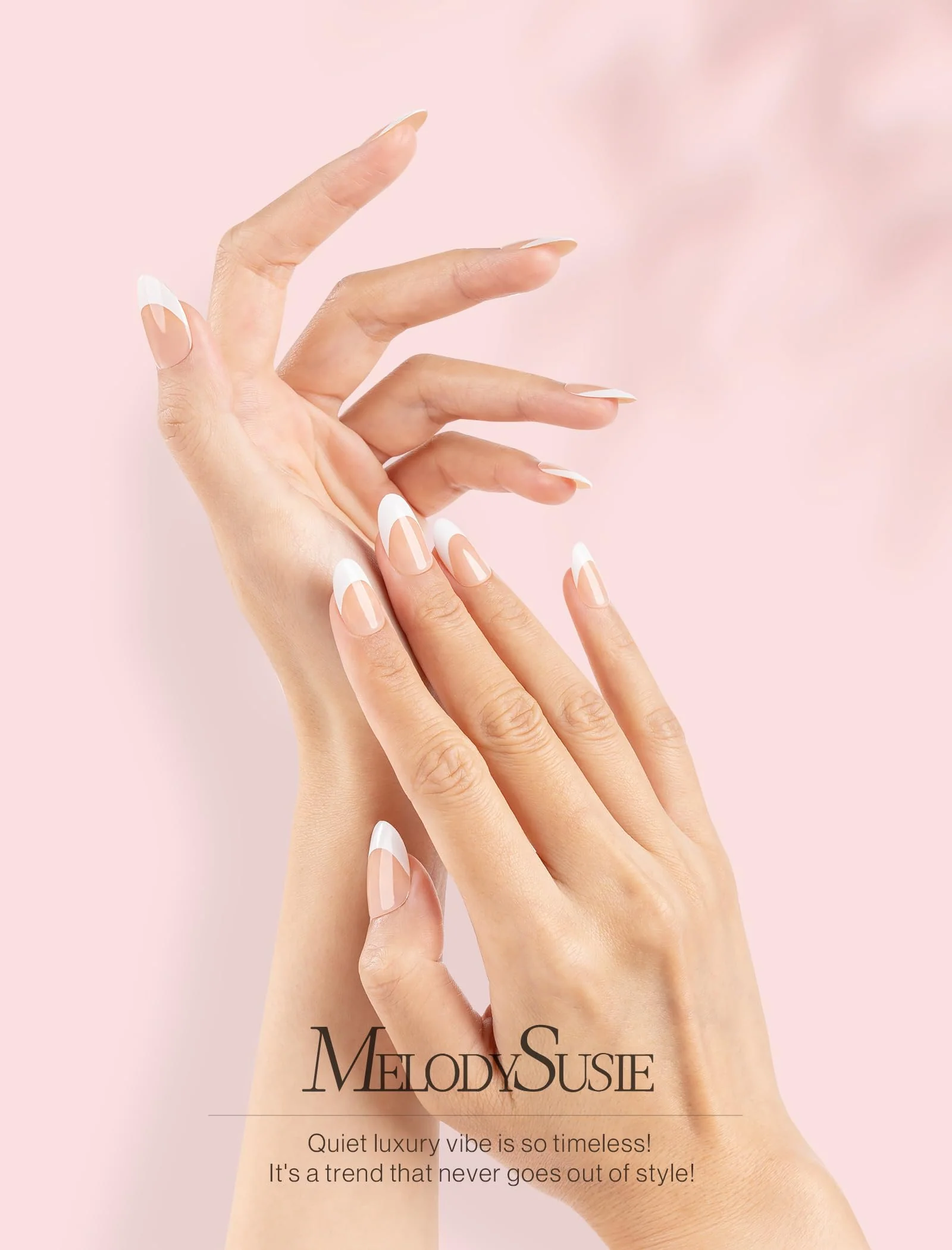 Acrylic Press On Nails - Short Square White French (US ONLY) - Image 3