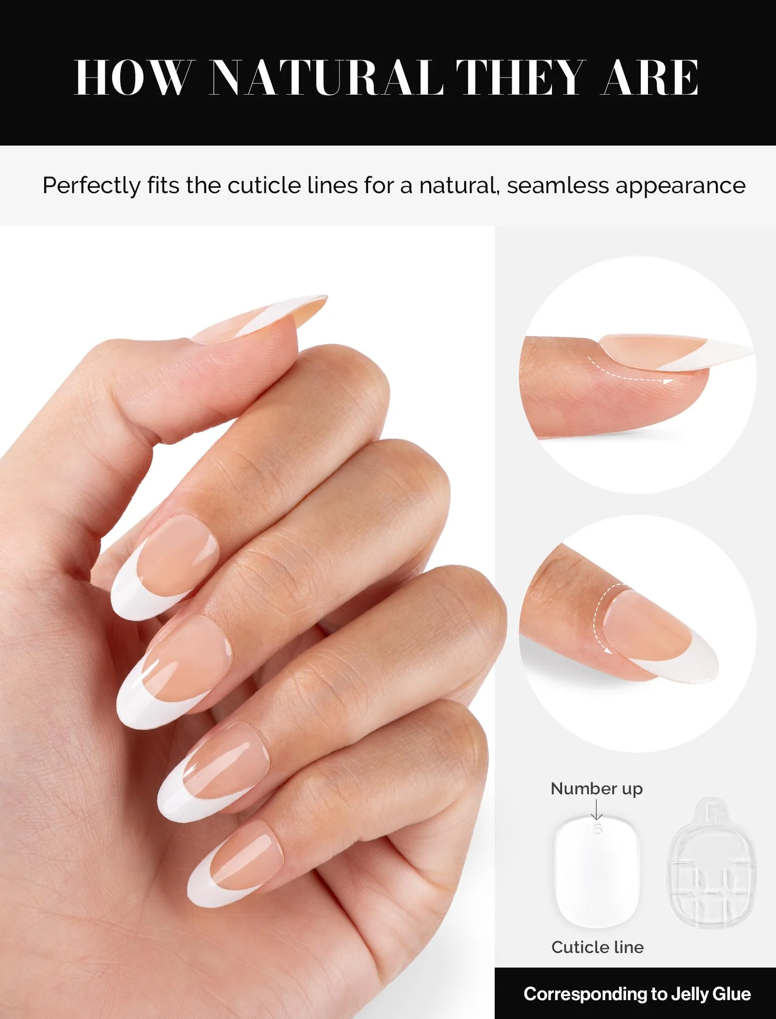 Acrylic Press On Nails - Short Square White French (US ONLY) - Image 4