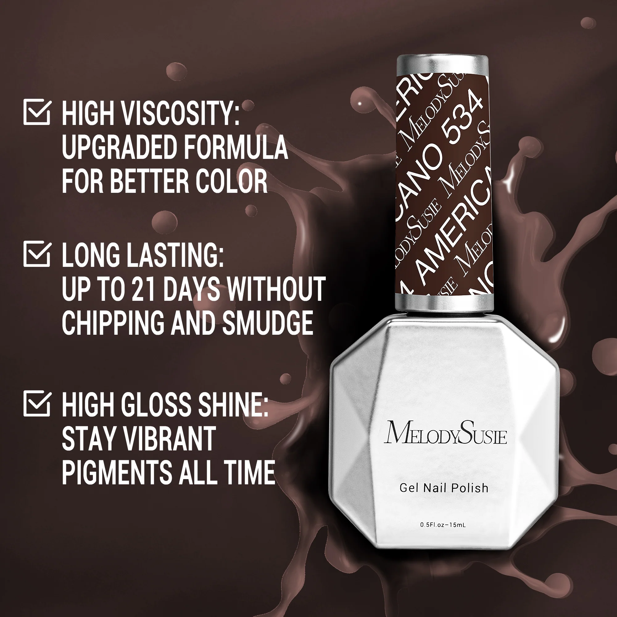 534 Americano - TPO-Free Thick Gel Nail Polish(15ml) - Image 3