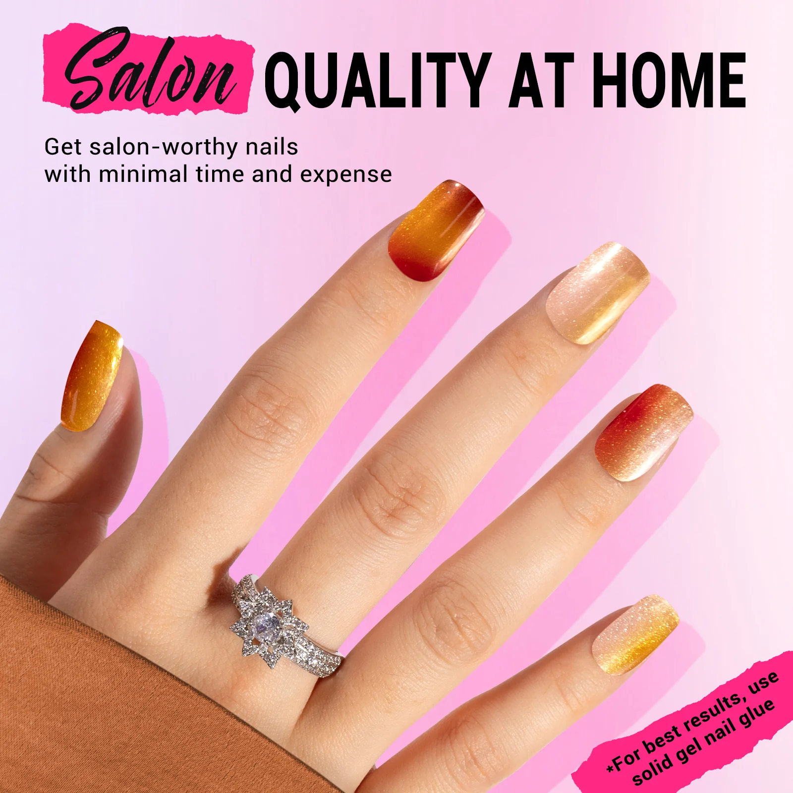 Autumn Halo Cat Eye Press On Nails Kit - US ONLY - Image 6