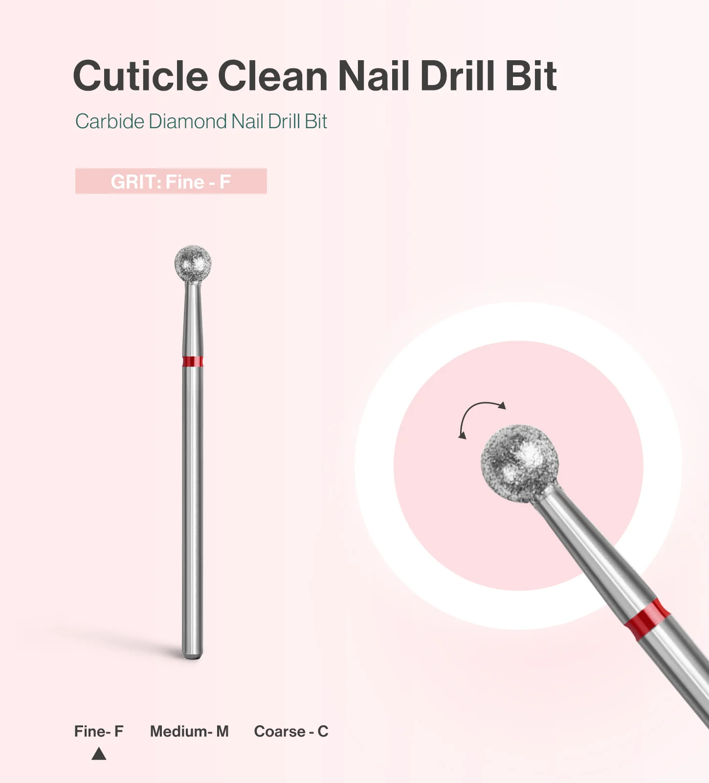Ball Shape Carbide Diamond Under Nail Cleaner Nail Drill Bit - Image 2