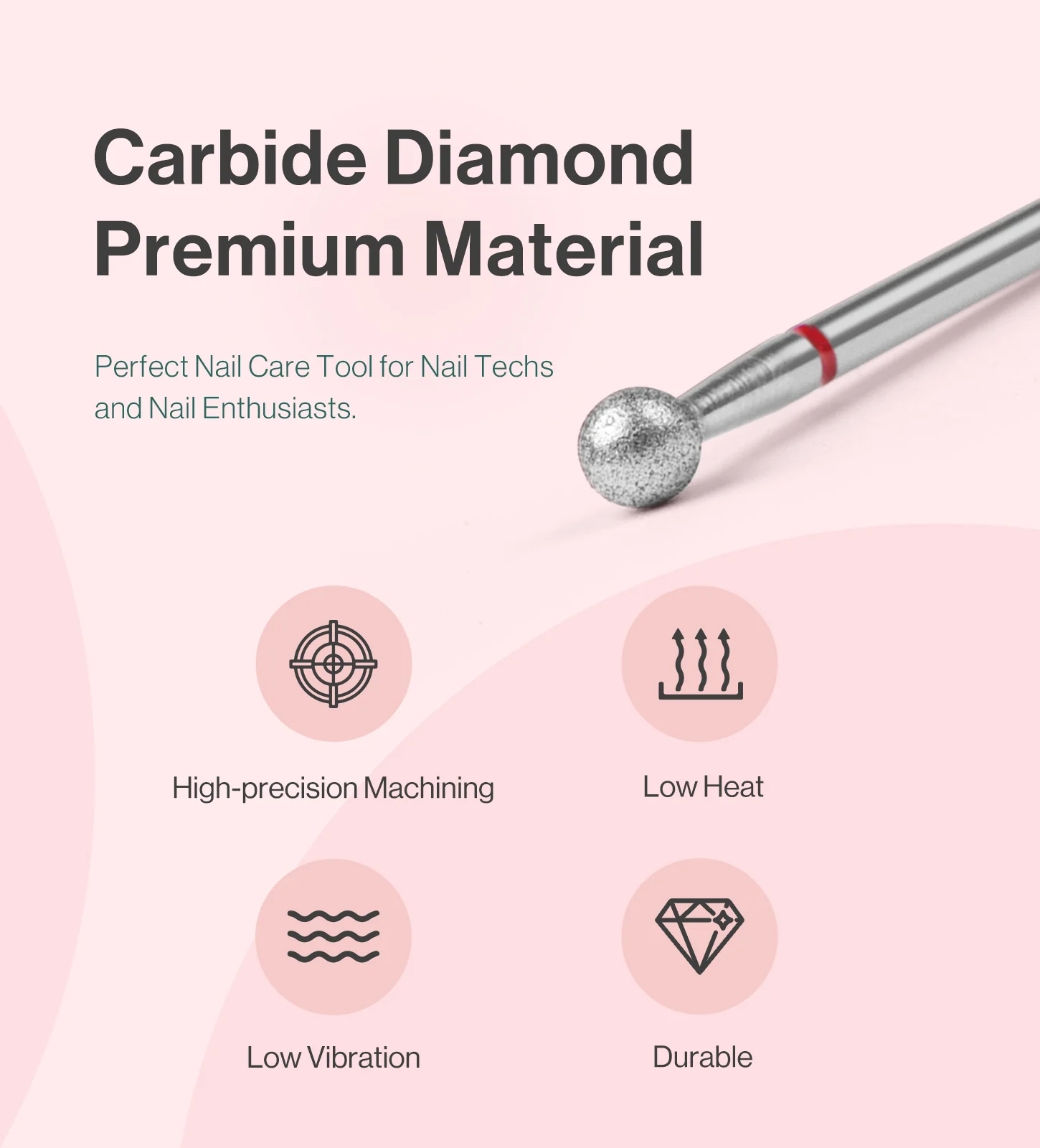 Ball Shape Carbide Diamond Under Nail Cleaner Nail Drill Bit - Image 5