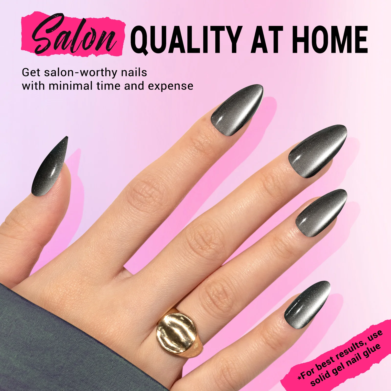 Black Cat Eye Press On Nails Kit - US ONLY - Image 4