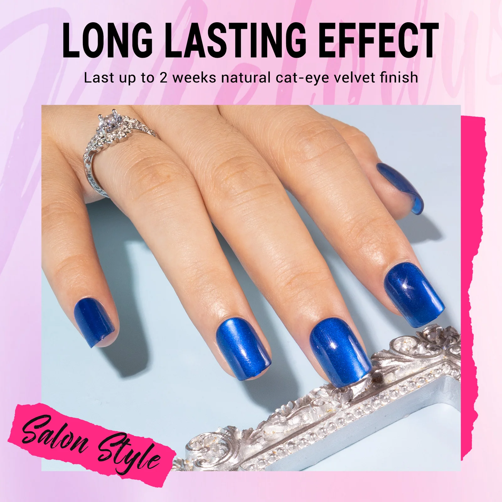 Blue Cat Eye Press On Nails Kit - US ONLY - Image 2