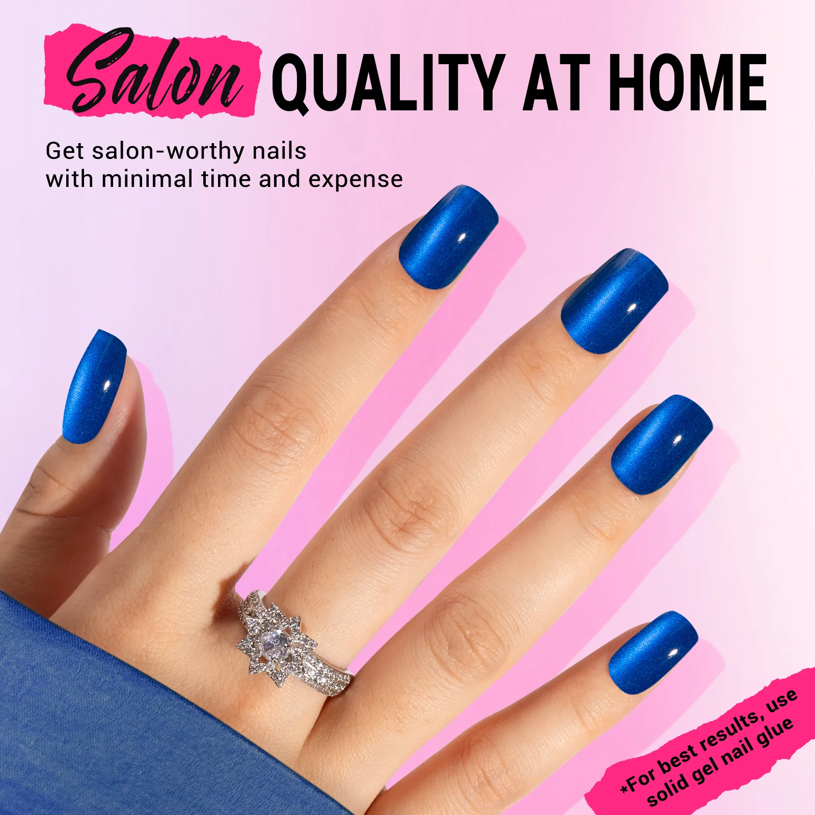 Blue Cat Eye Press On Nails Kit - US ONLY - Image 4