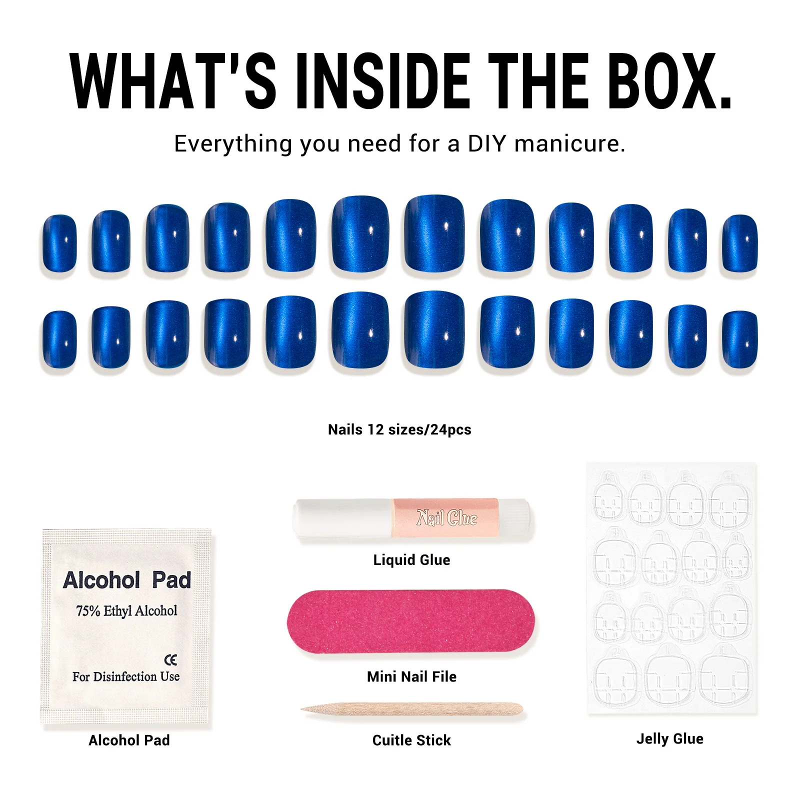 Blue Cat Eye Press On Nails Kit - US ONLY - Image 5