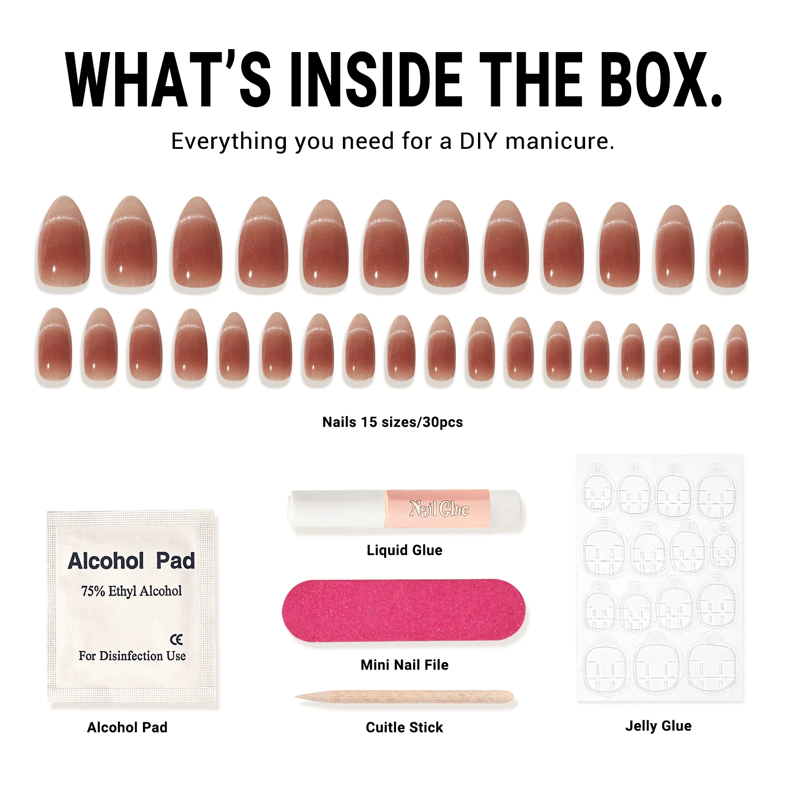 Blush Cat Eye French Tip Press On Nails Kit - US ONLY - Image 5