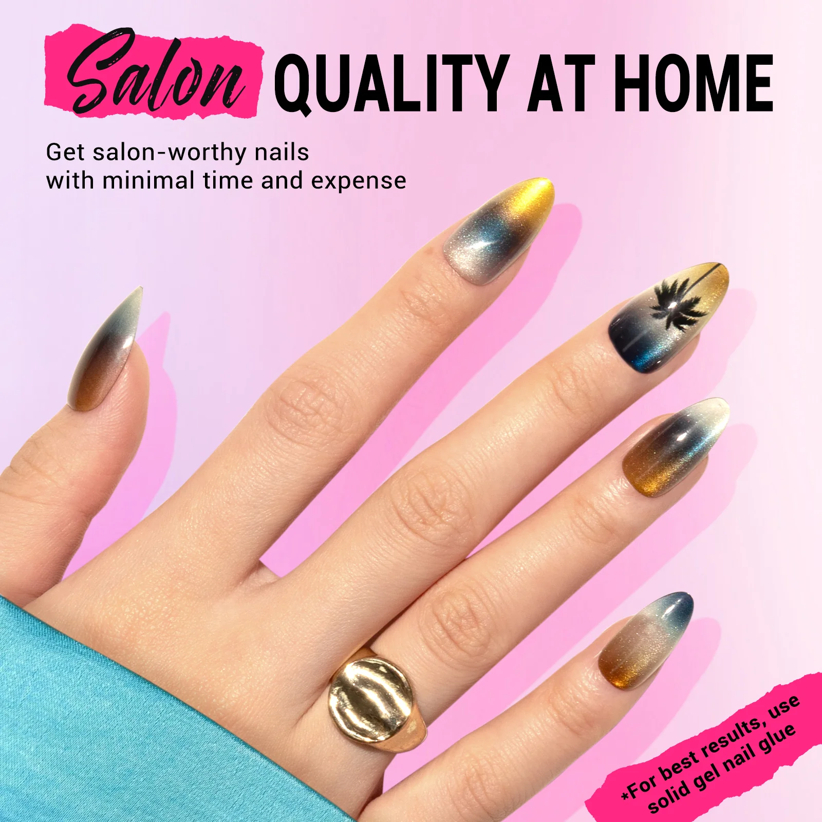 California Seaside Cat Eye Press On Nails Kit - US ONLY - Image 4