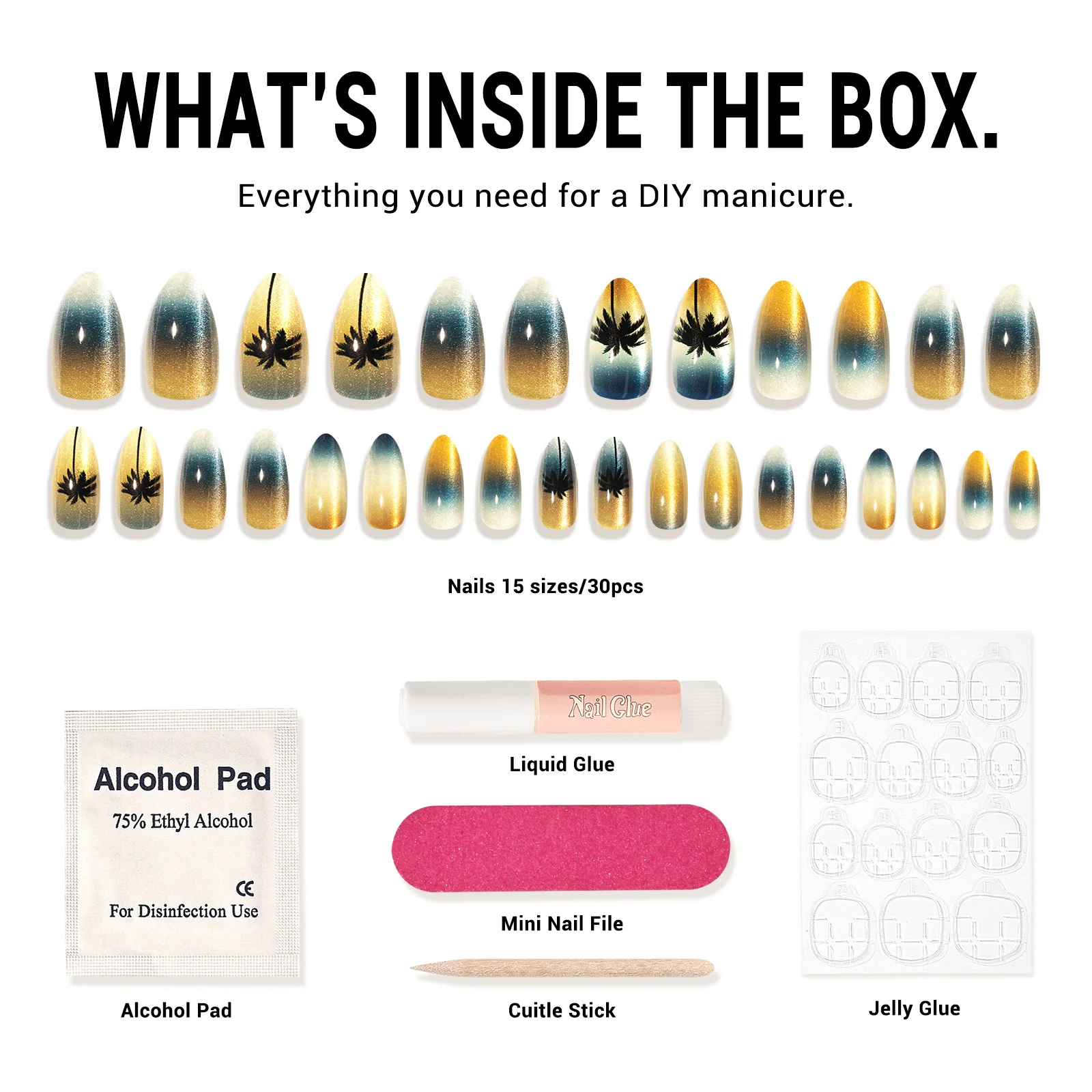 California Seaside Cat Eye Press On Nails Kit - US ONLY - Image 5