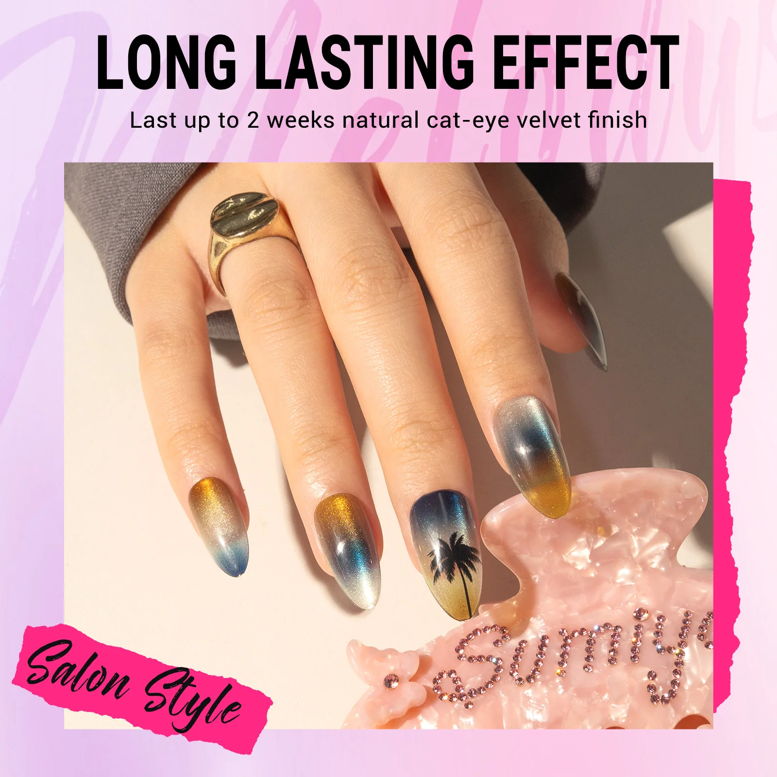 California Seaside Cat Eye Press On Nails Kit - US ONLY - Image 6