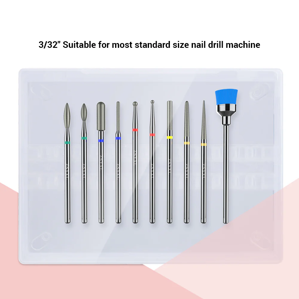 Diamond Cuticle Nail Drill Bits Set 10Pcs - Image 4