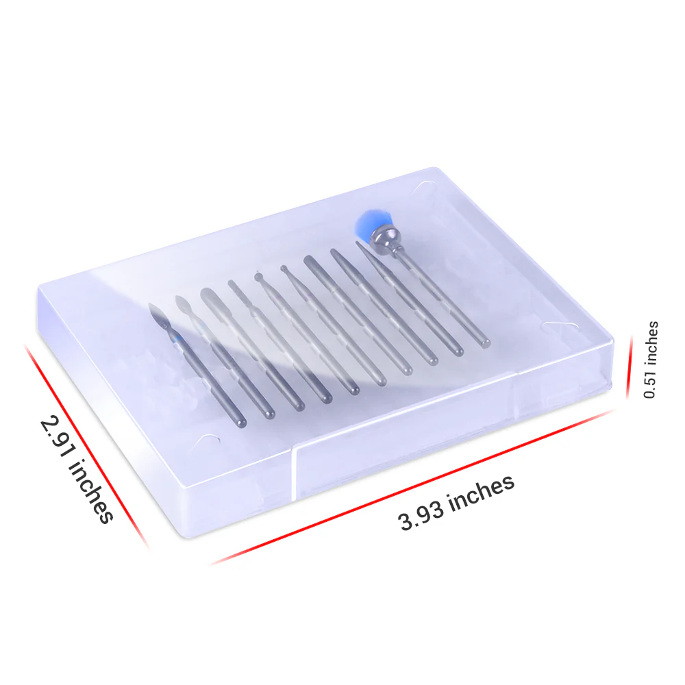 Diamond Cuticle Nail Drill Bits Set 10Pcs - Image 5