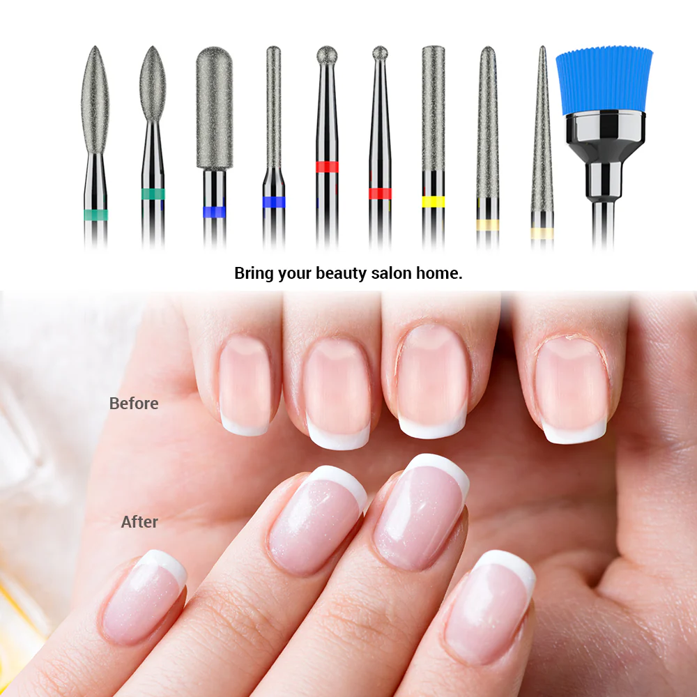 Diamond Cuticle Nail Drill Bits Set 10Pcs - Image 6