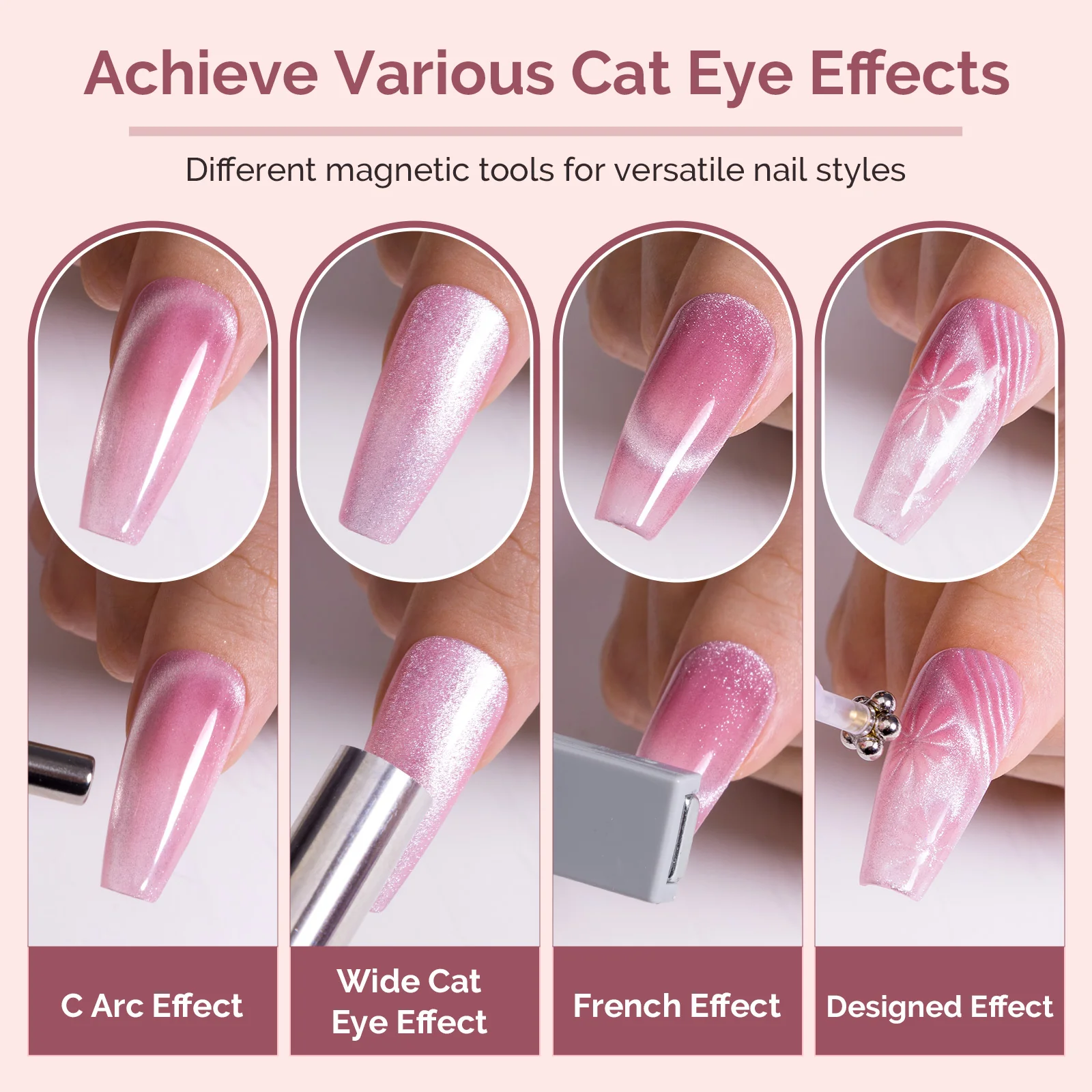 Cat Eye Gel Nail Polish Magnets Set 12 Pcs - Image 3