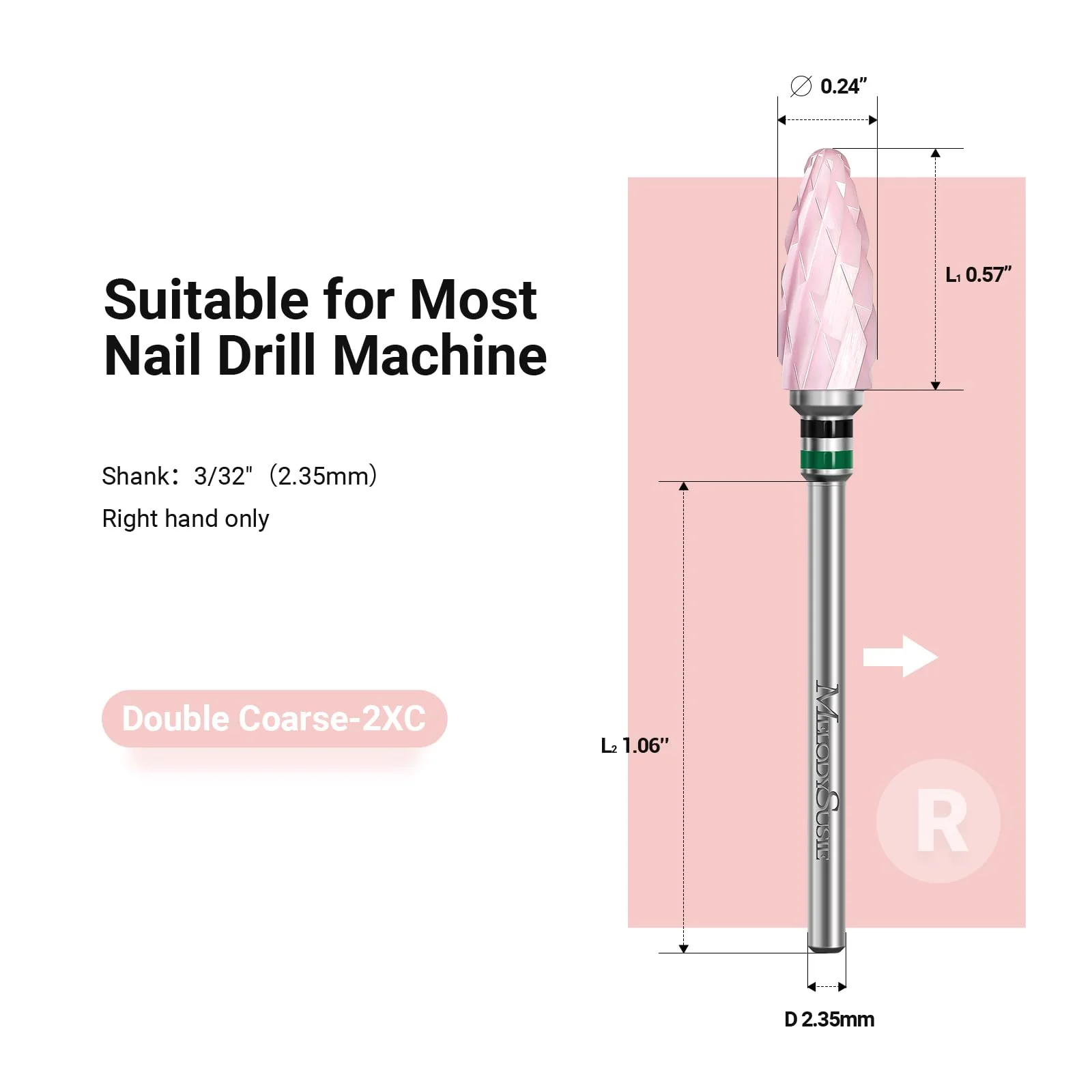 Ceramic Nail Drill Bits Pink - Image 5