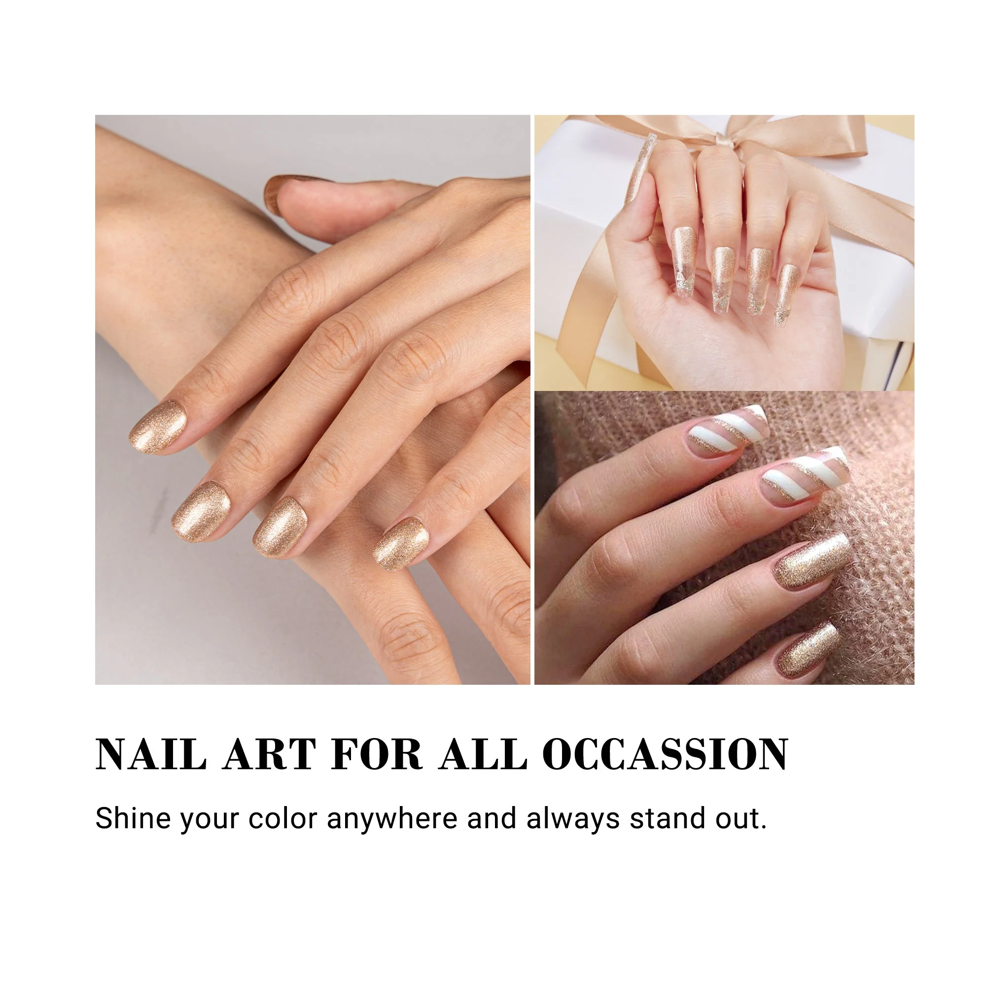 Z159 Champagne Star - TPO-Free Thick Nail Gel Polish (15ml) - Image 4