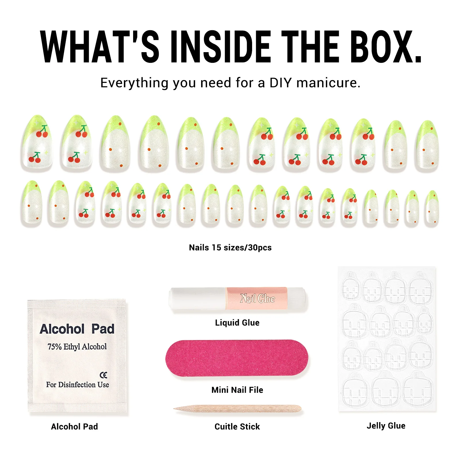 Cherry Press On Nails Kit - US ONLY - Image 5
