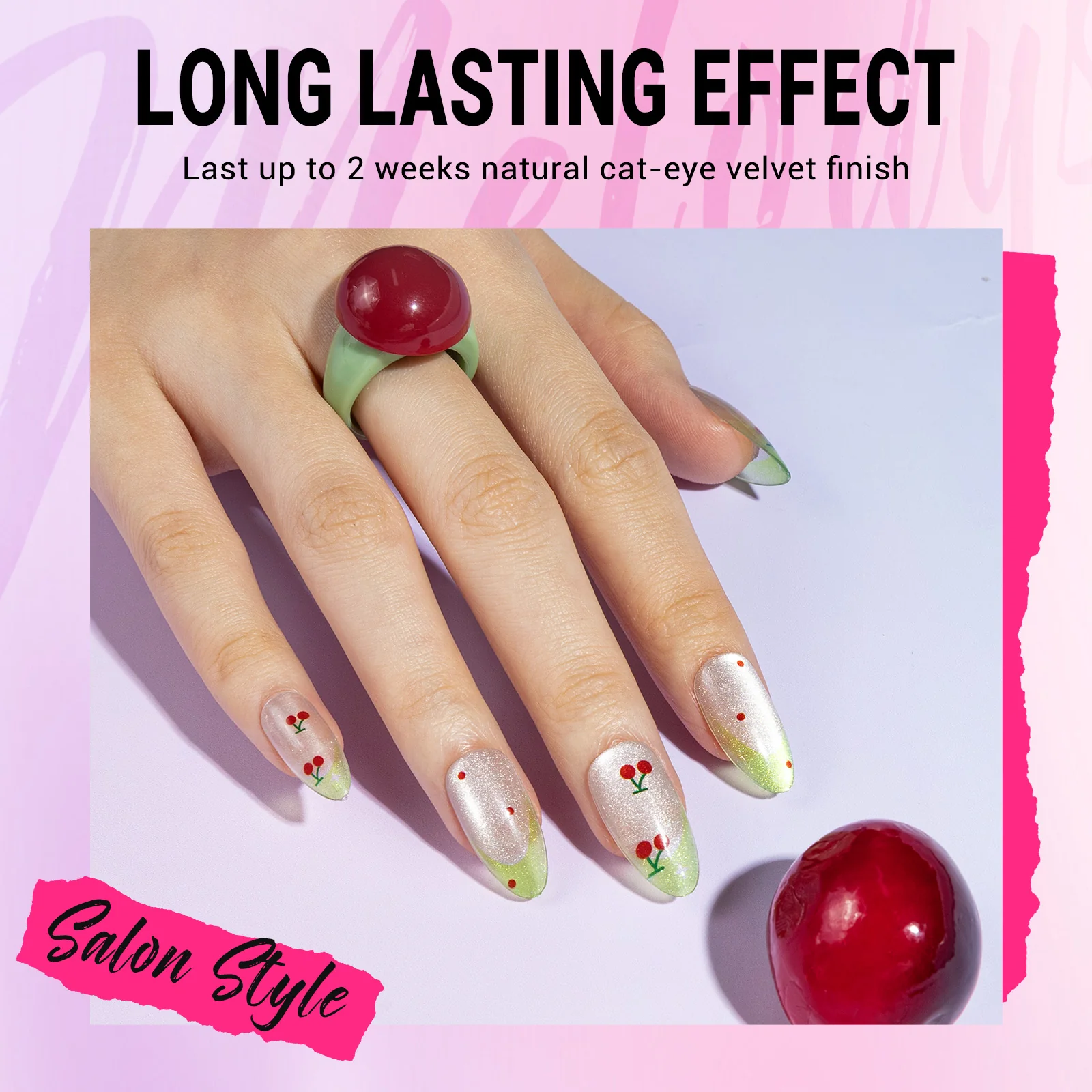 Cherry Press On Nails Kit - US ONLY - Image 6