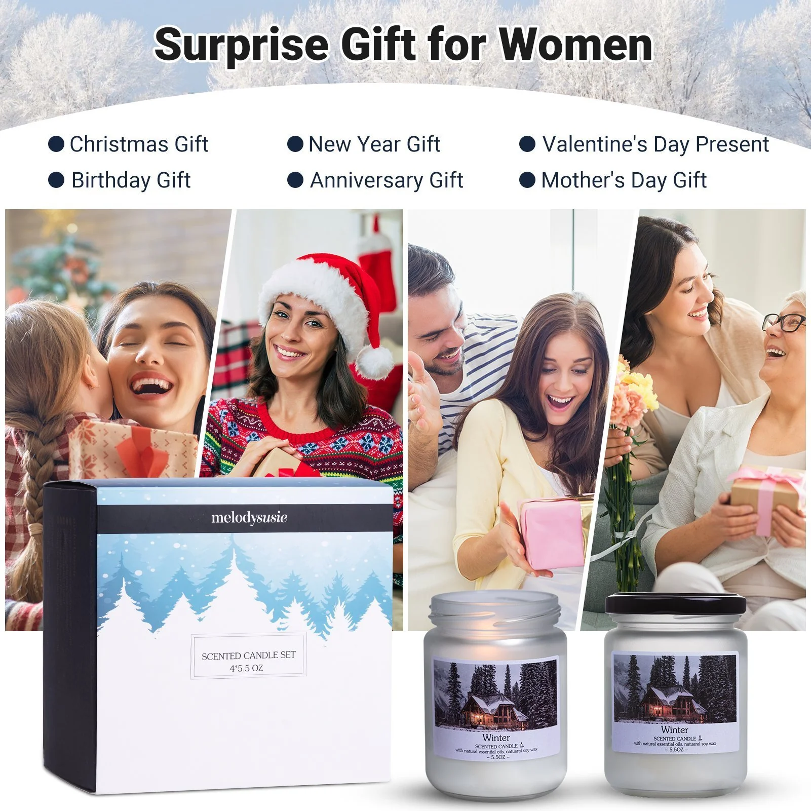 Christmas Seasonal Scented Candle Gift Set - Image 8