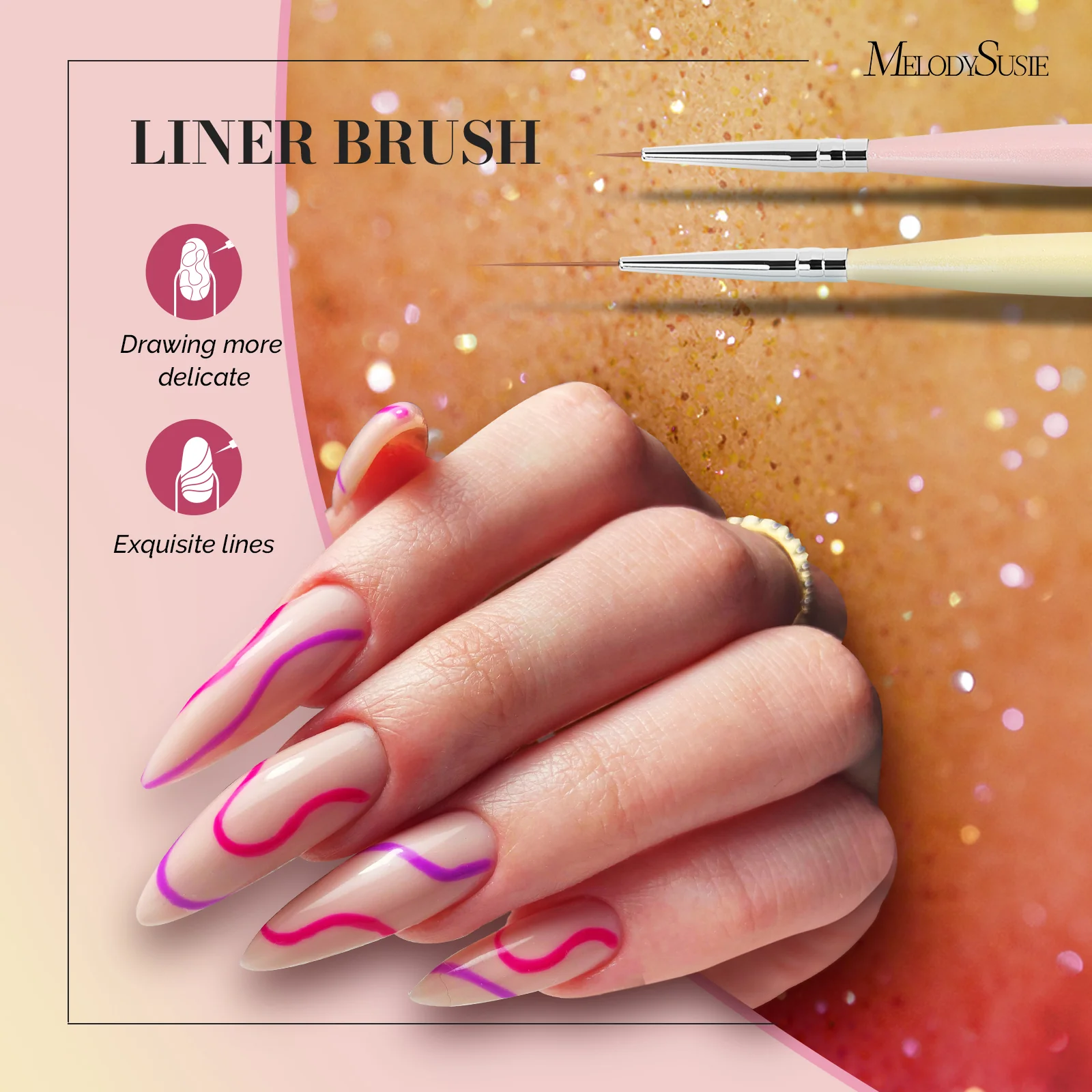 Color Nail Art Brushes Set (6Pcs) - Image 4