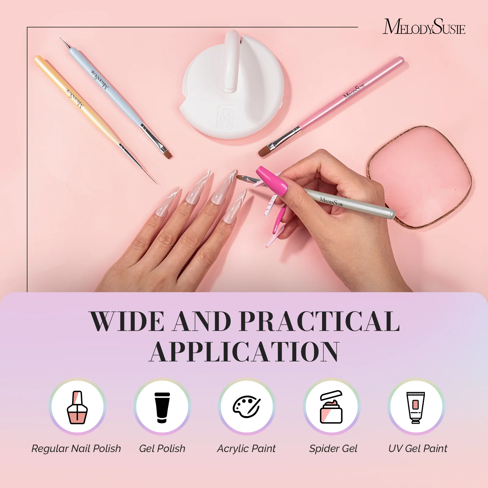 Color Nail Art Brushes Set (6Pcs) - Image 6