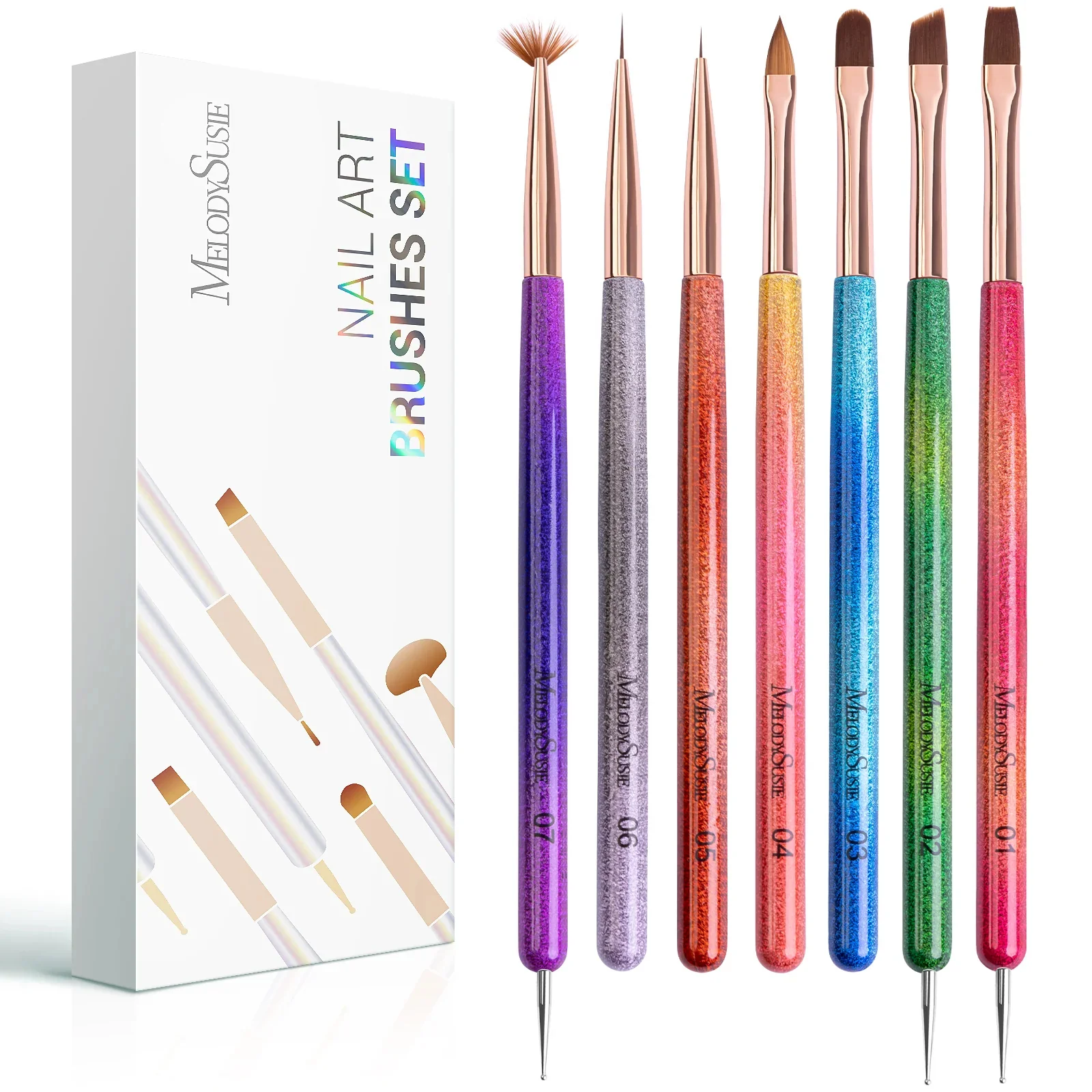 Color Nail Art Brushes Set (6Pcs) - Image 8