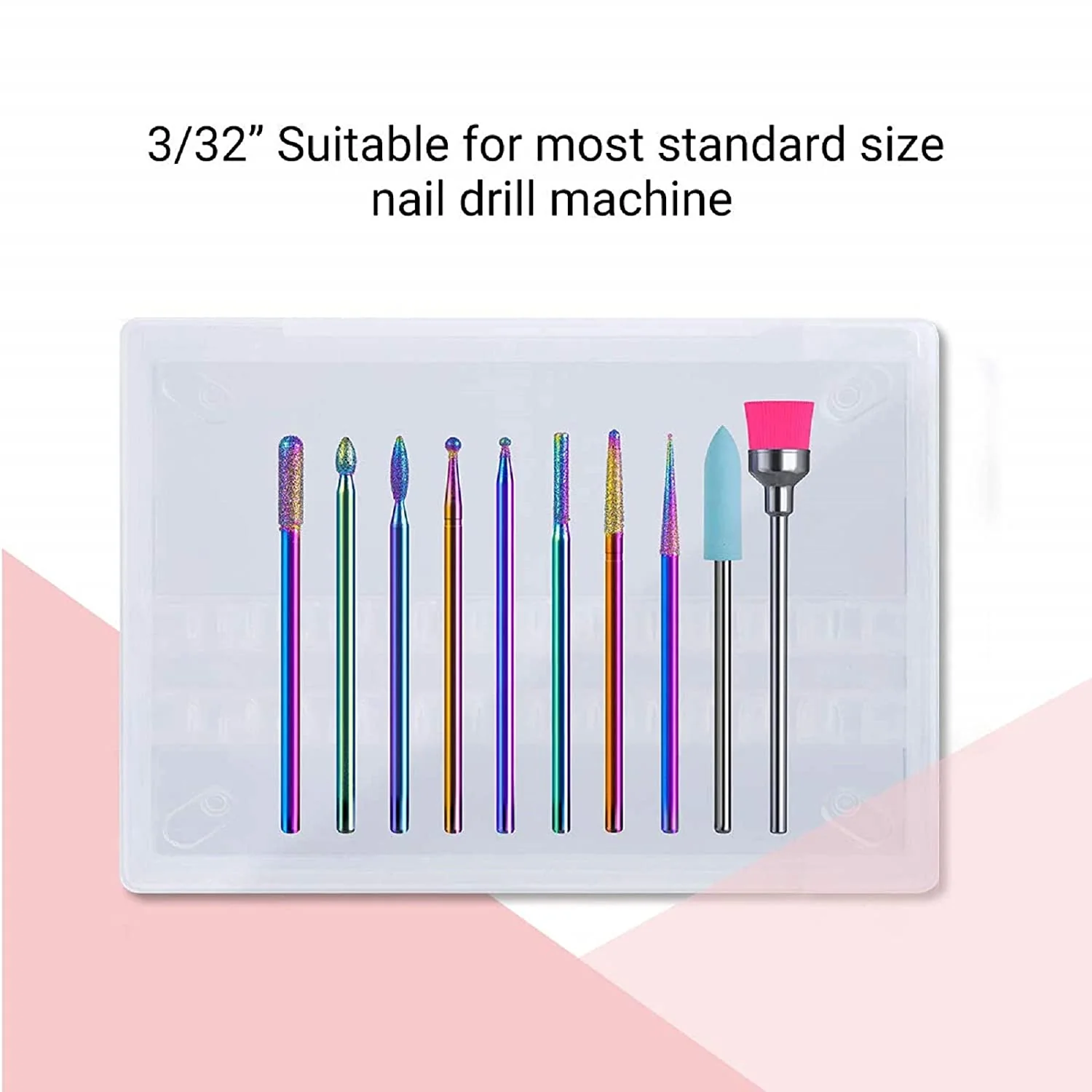Colorful Diamond Cuticle Nail Drill Bits Set 10Pcs - Image 7