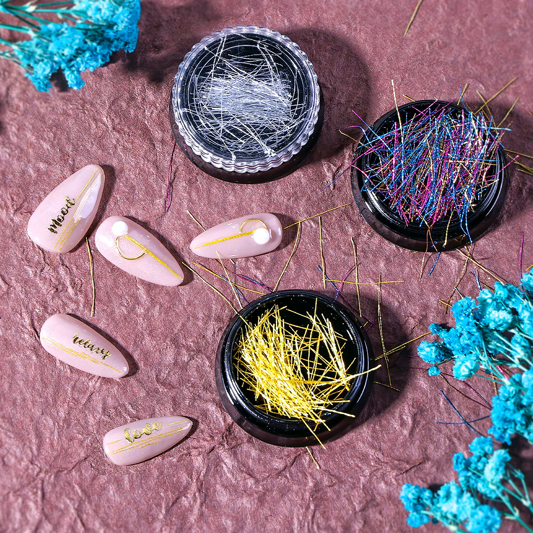 Colorful Silk Thread 3D Nail Decoration - Image 2