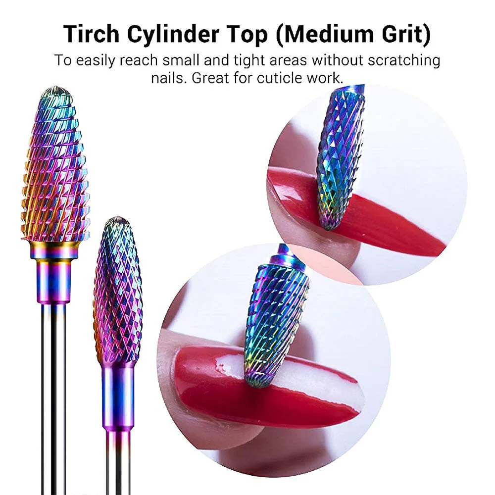 Colorful Tungsten Carbide Nail Drill Bits Set (7pcs) - Image 3