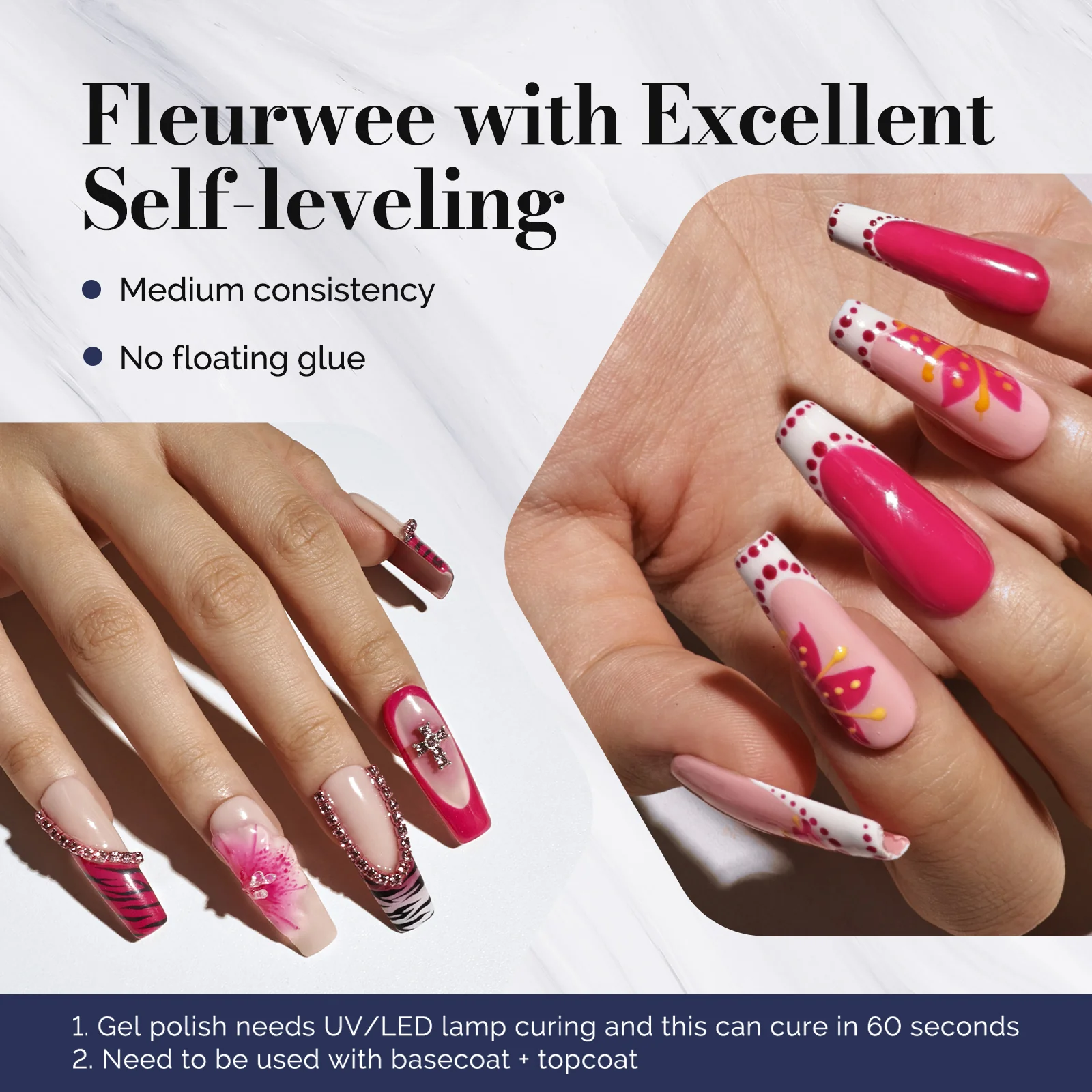 Fleurwee HEMA-Free & HPMA-Free & TPO-Free Gel Nail Polish Plant-based 0.5 fl oz/15ml - P37 Azalea Purple - Image 3