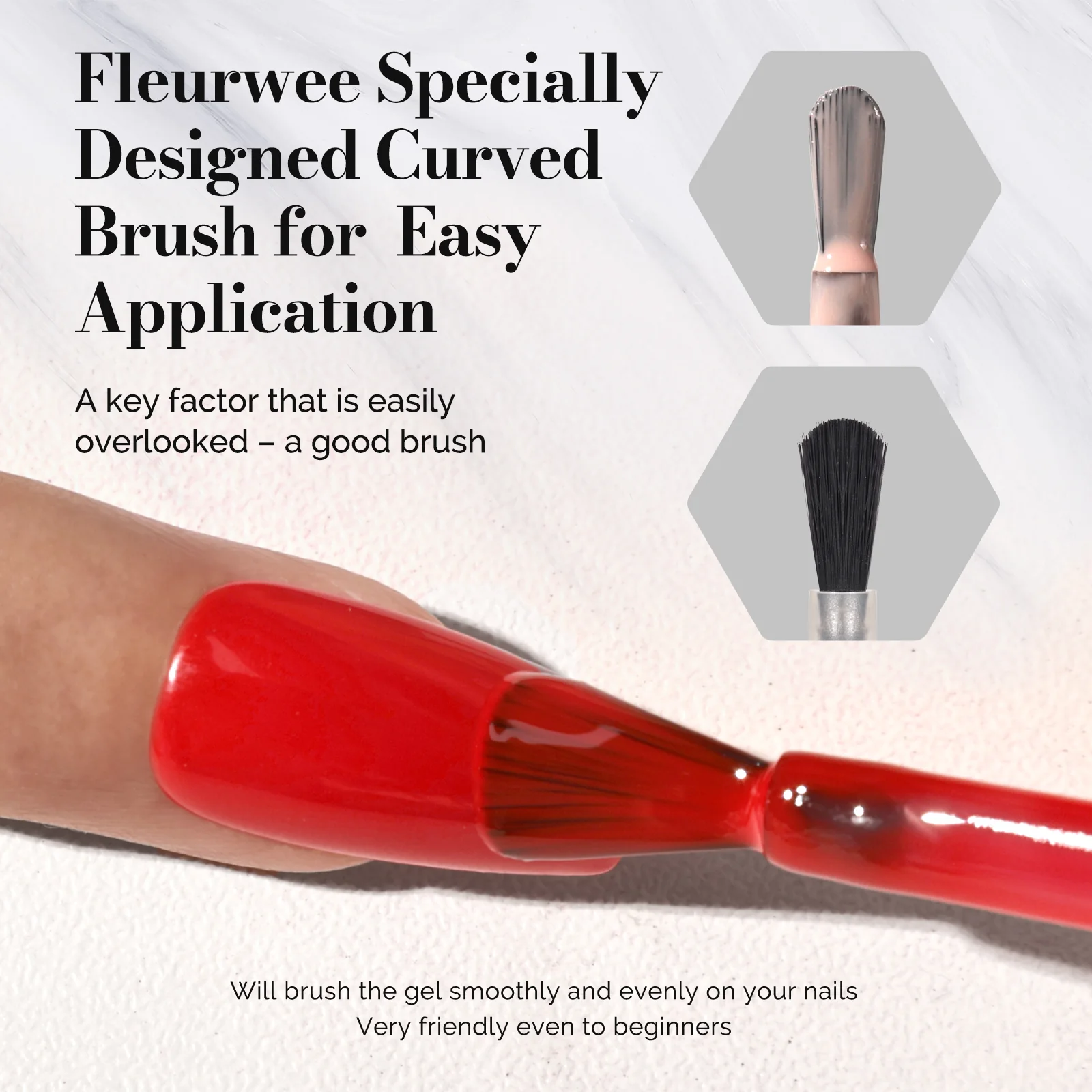 Fleurwee HEMA-Free & HPMA-Free & TPO-Free Gel Nail Polish Plant-based 0.5 fl oz/15ml - P39 Geranium Red - Image 5