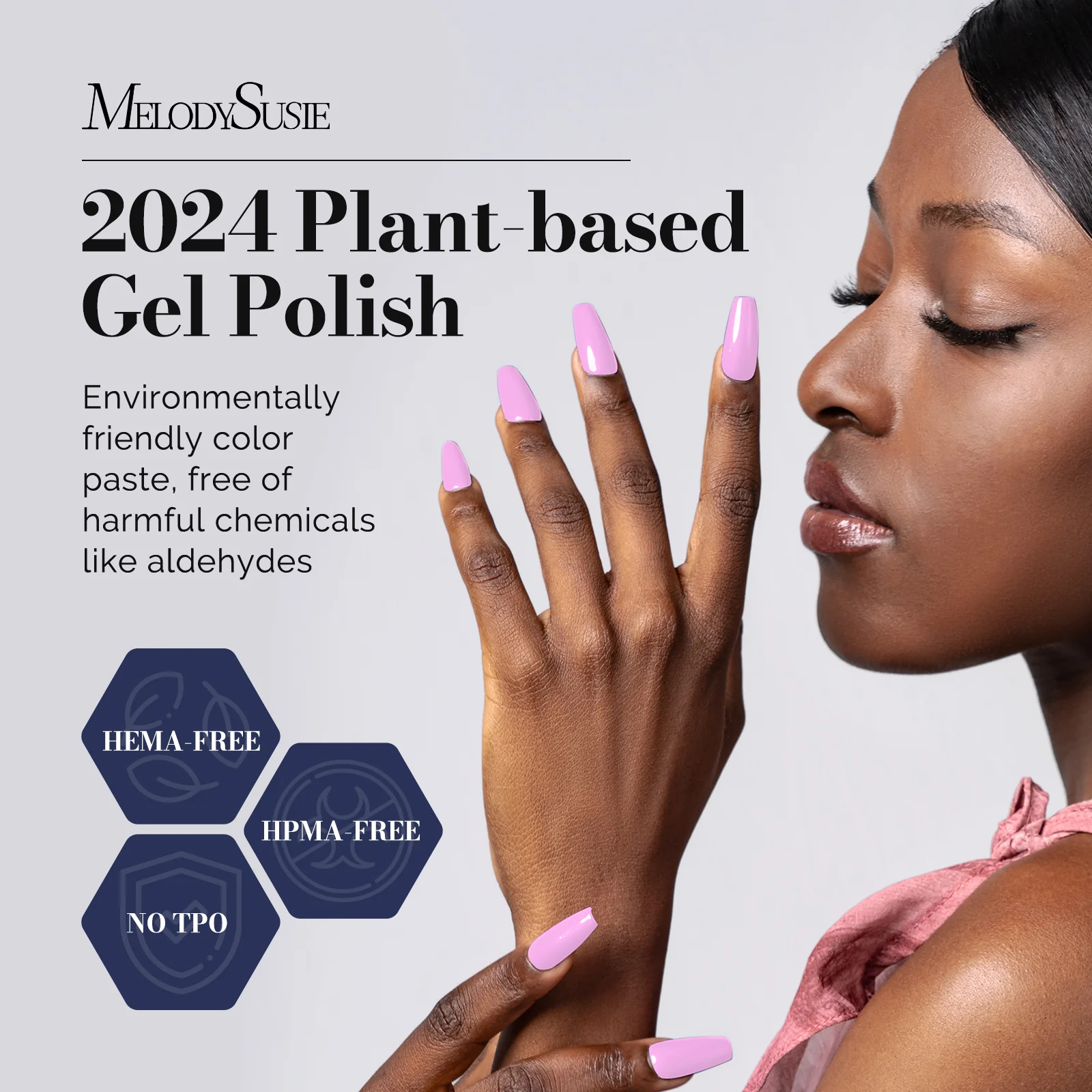 Fleurwee HEMA-Free & HPMA-Free & TPO-Free Gel Nail Polish Plant-based 0.5 fl oz/15ml - P44 Purple-Impatiens - Image 2