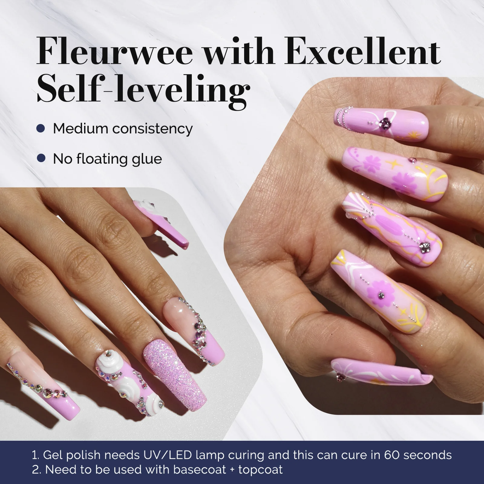 Fleurwee HEMA-Free & HPMA-Free & TPO-Free Gel Nail Polish Plant-based 0.5 fl oz/15ml - P44 Purple-Impatiens - Image 3