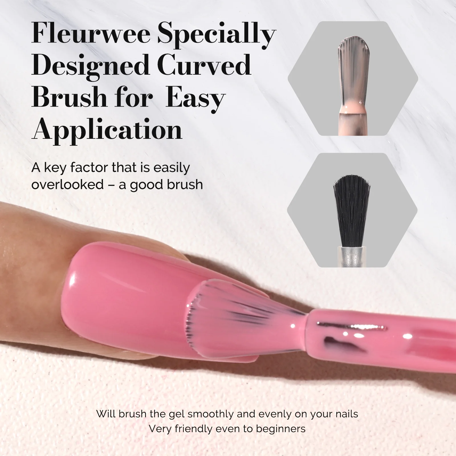 Fleurwee HEMA-Free & HPMA-Free & TPO-Free Gel Nail Polish Plant-based 0.5 fl oz/15ml - P45 Powder-Purslane - Image 5