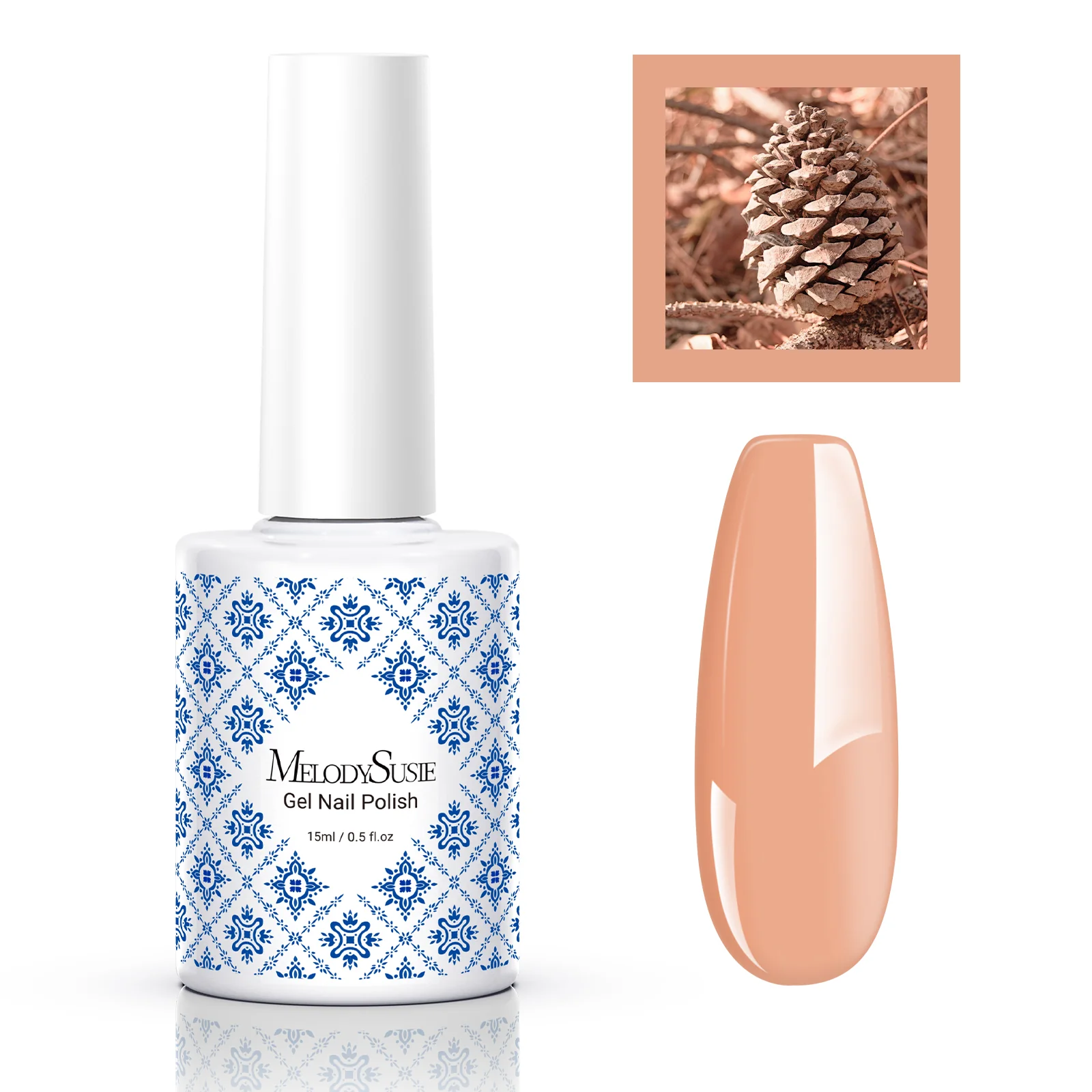 Fleurwee HEMA-Free & HPMA-Free & TPO-Free Gel Nail Polish Plant-based 0.5 fl oz/15ml - P47 Pinecone Brown
