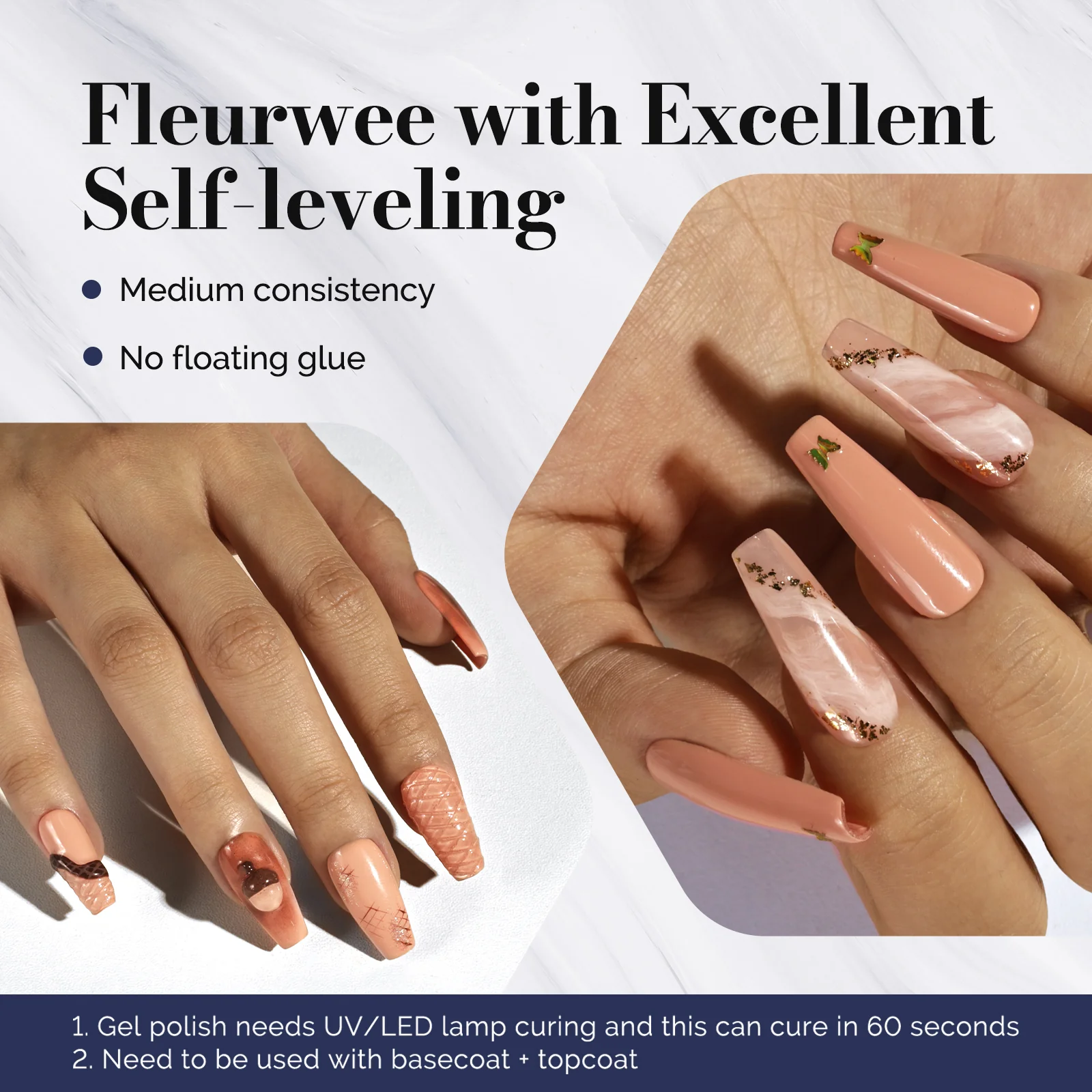 Fleurwee HEMA-Free & HPMA-Free & TPO-Free Gel Nail Polish Plant-based 0.5 fl oz/15ml - P47 Pinecone Brown - Image 3